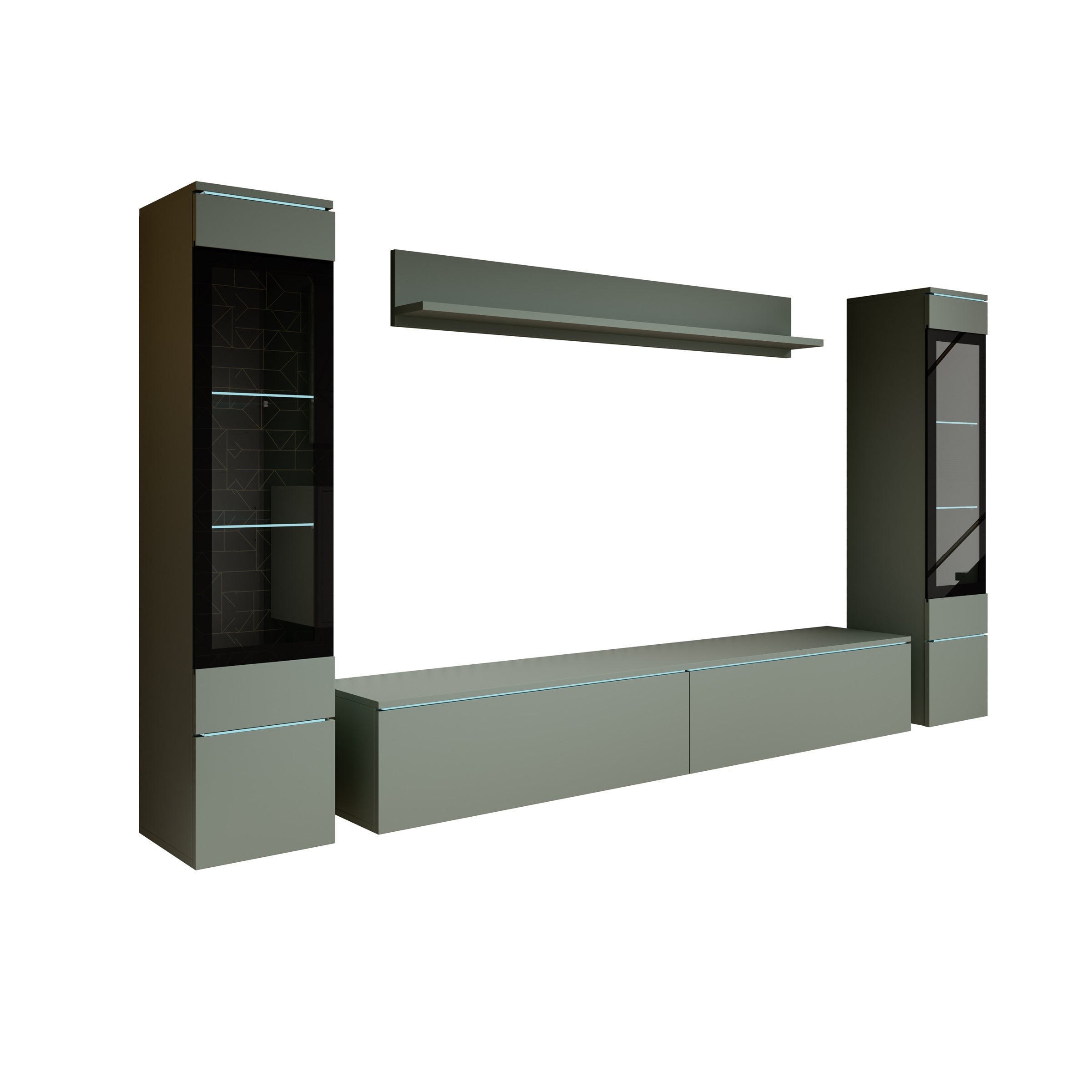 Variety - Wandmeubel - Groen - 180x33x32 cm