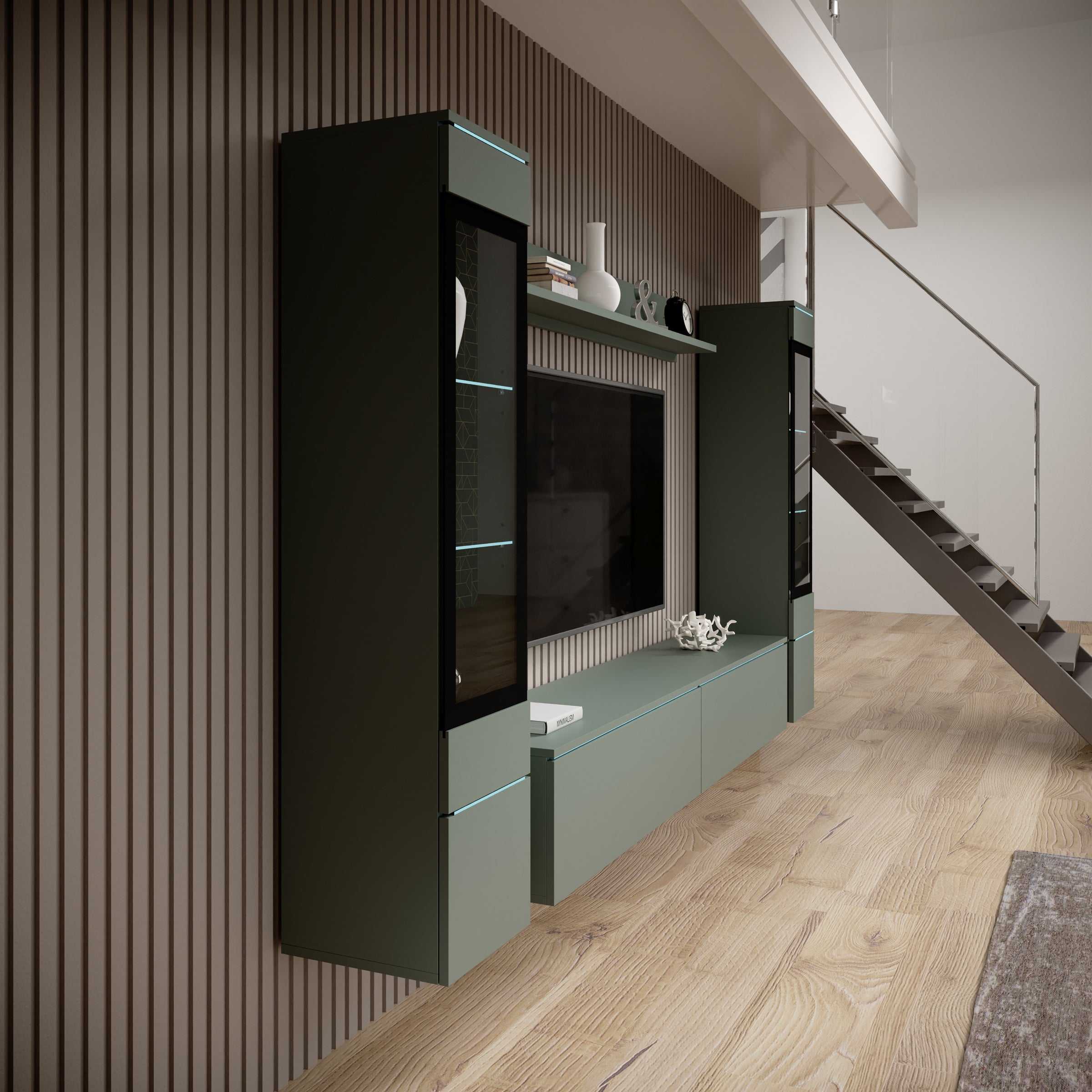 Variety - Wandmeubel - Groen - 180x33x32 cm