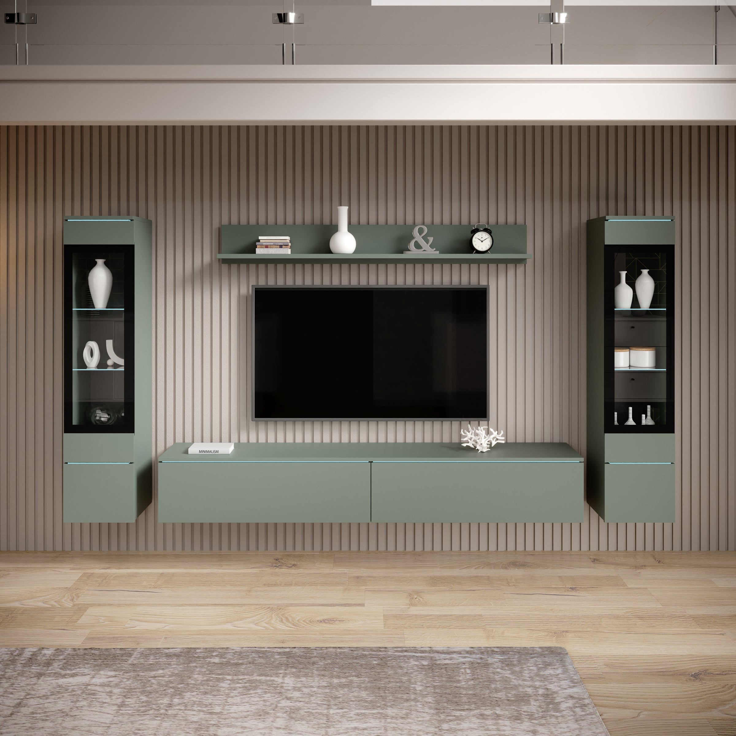 Variety - Wandmeubel - Groen - 180x33x32 cm