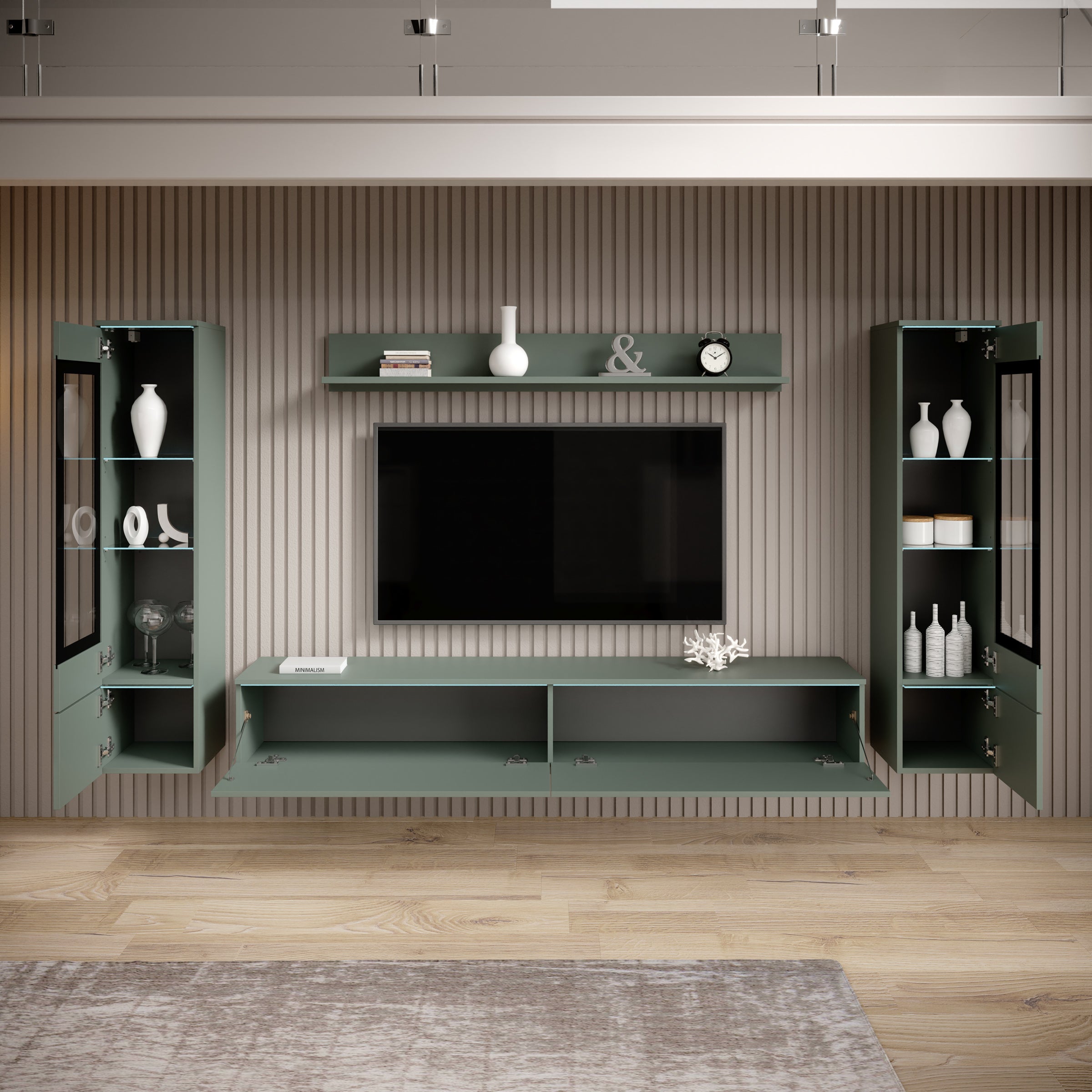 Variety - Wandmeubel - Groen - 180x33x32 cm