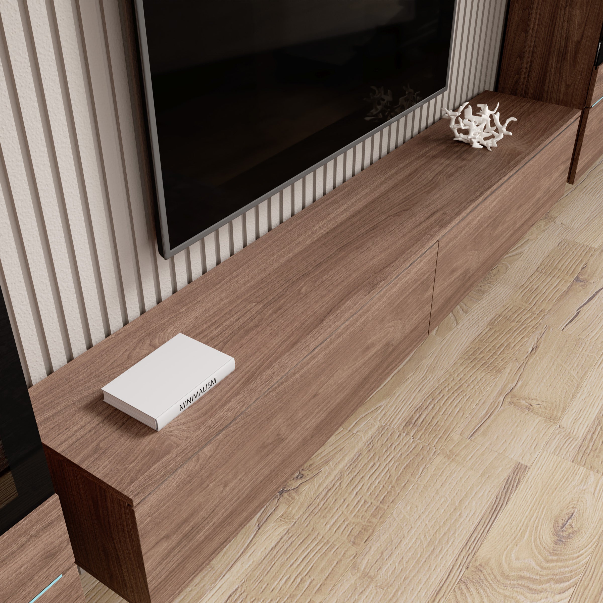 Variety - Wandmeubel - Walnootpatroon- 180x33x32 cm