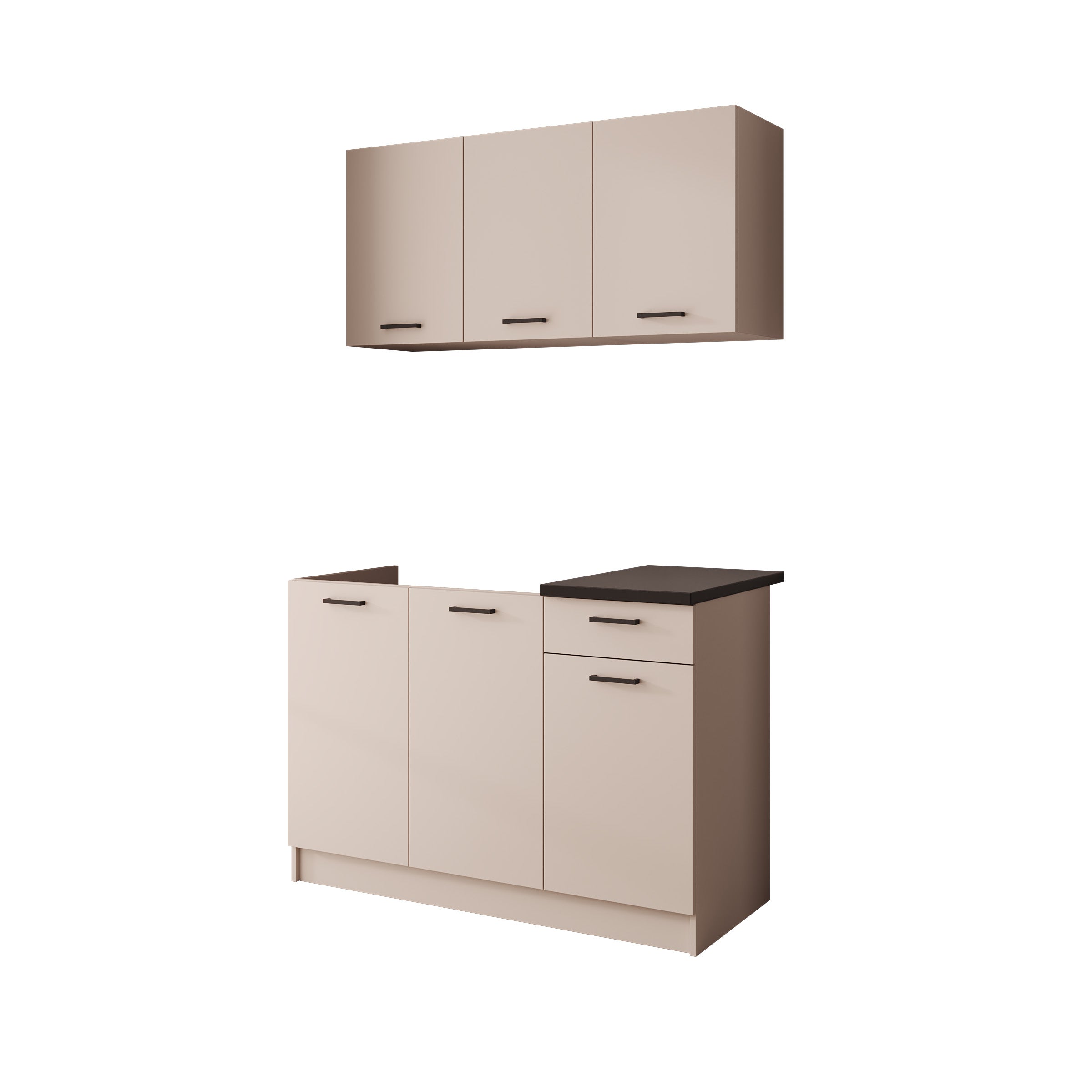Varo - Keuken - Beige/Zwart - 120x60x85 cm
