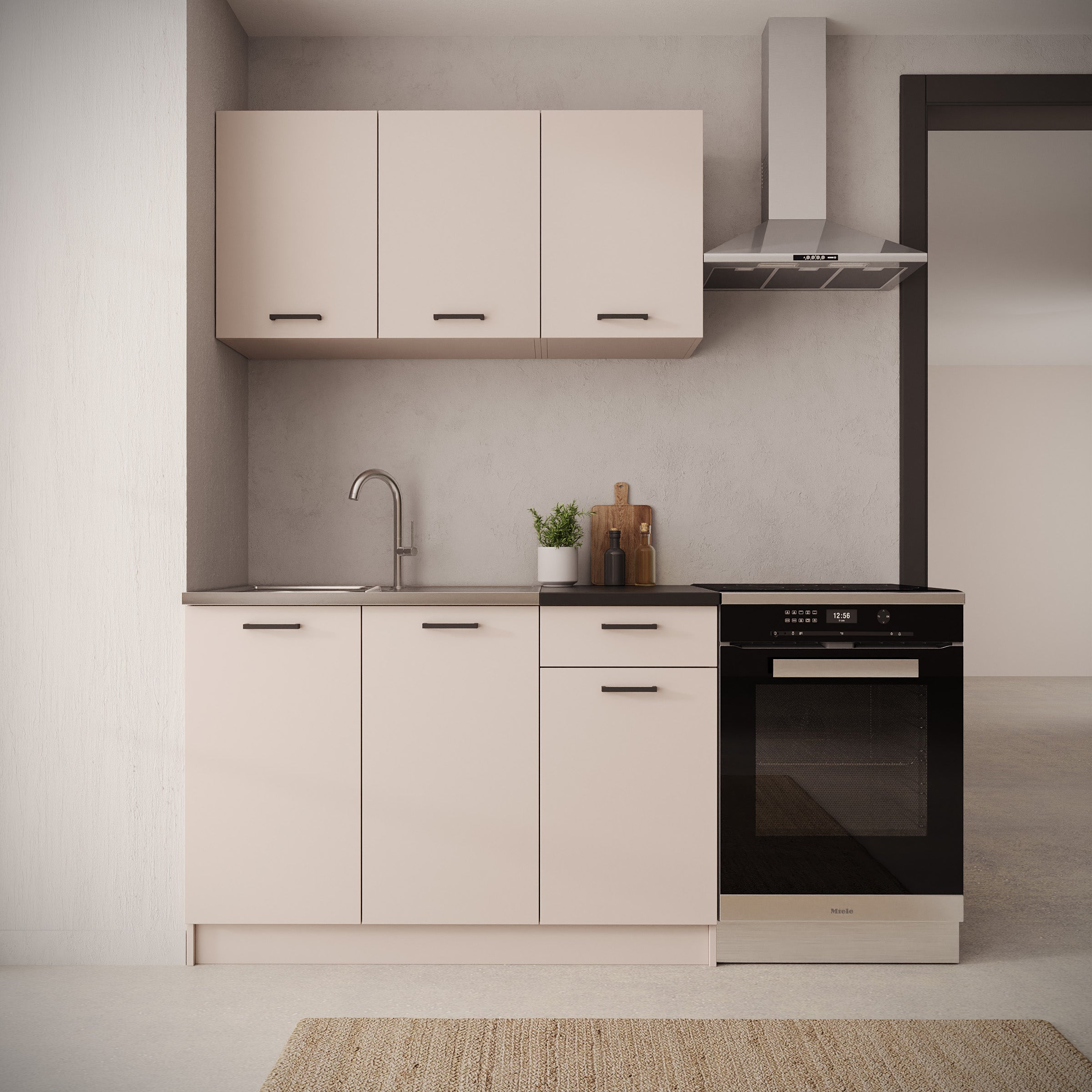 Varo - Keuken - Beige/Zwart - 120x60x85 cm