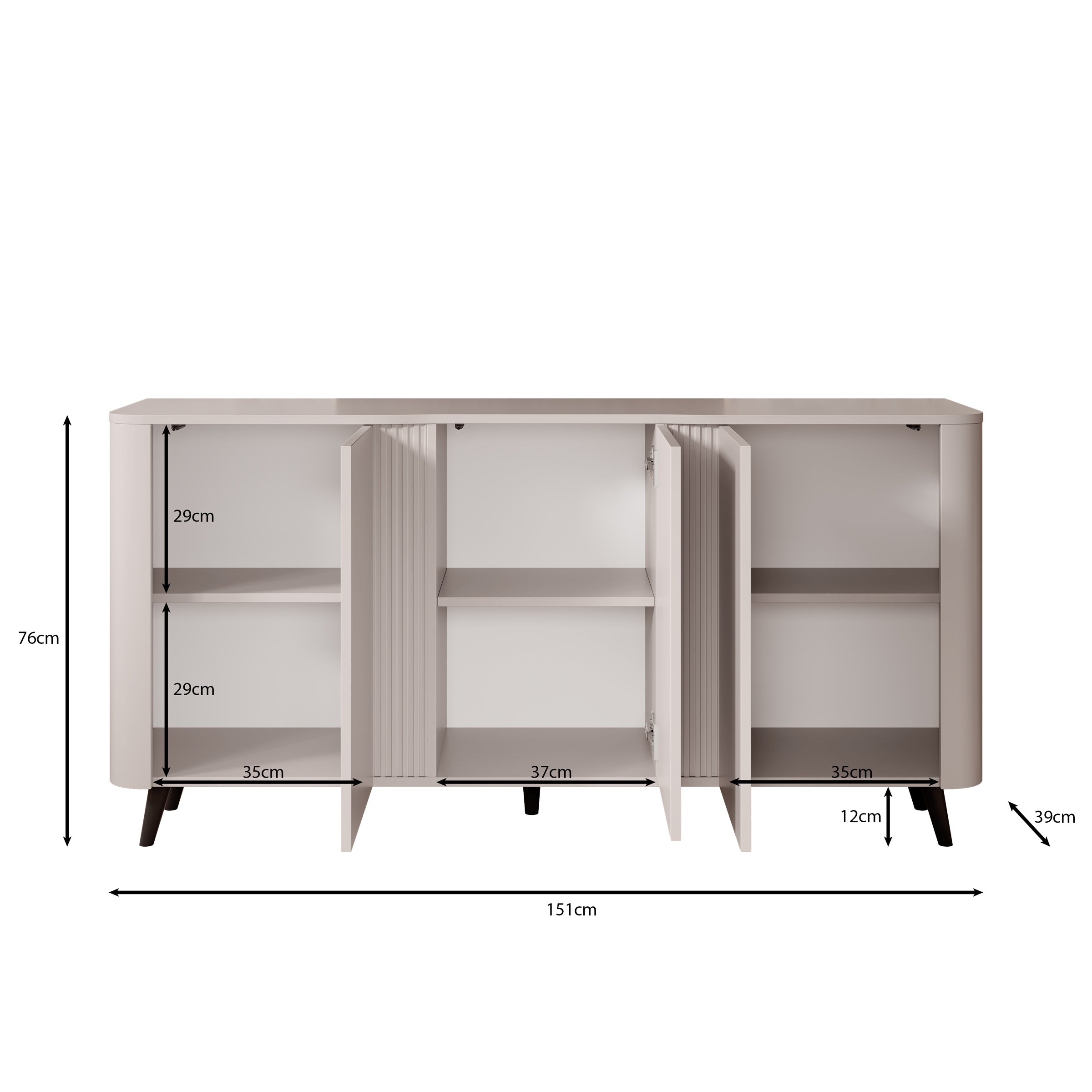 Veda - Dressoir - Beige - 151x39x76 cm