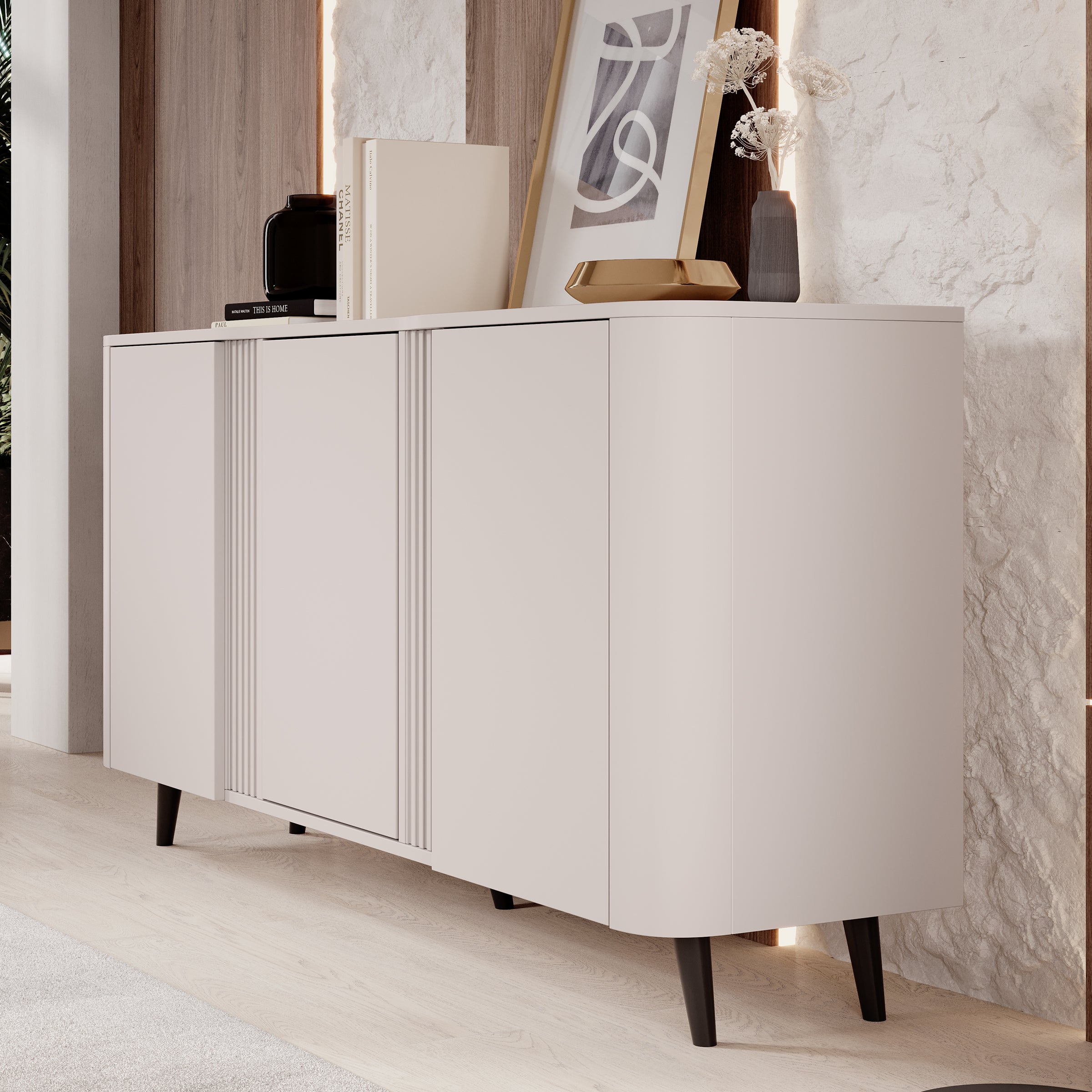 Veda - Dressoir - Beige - 151x39x76 cm