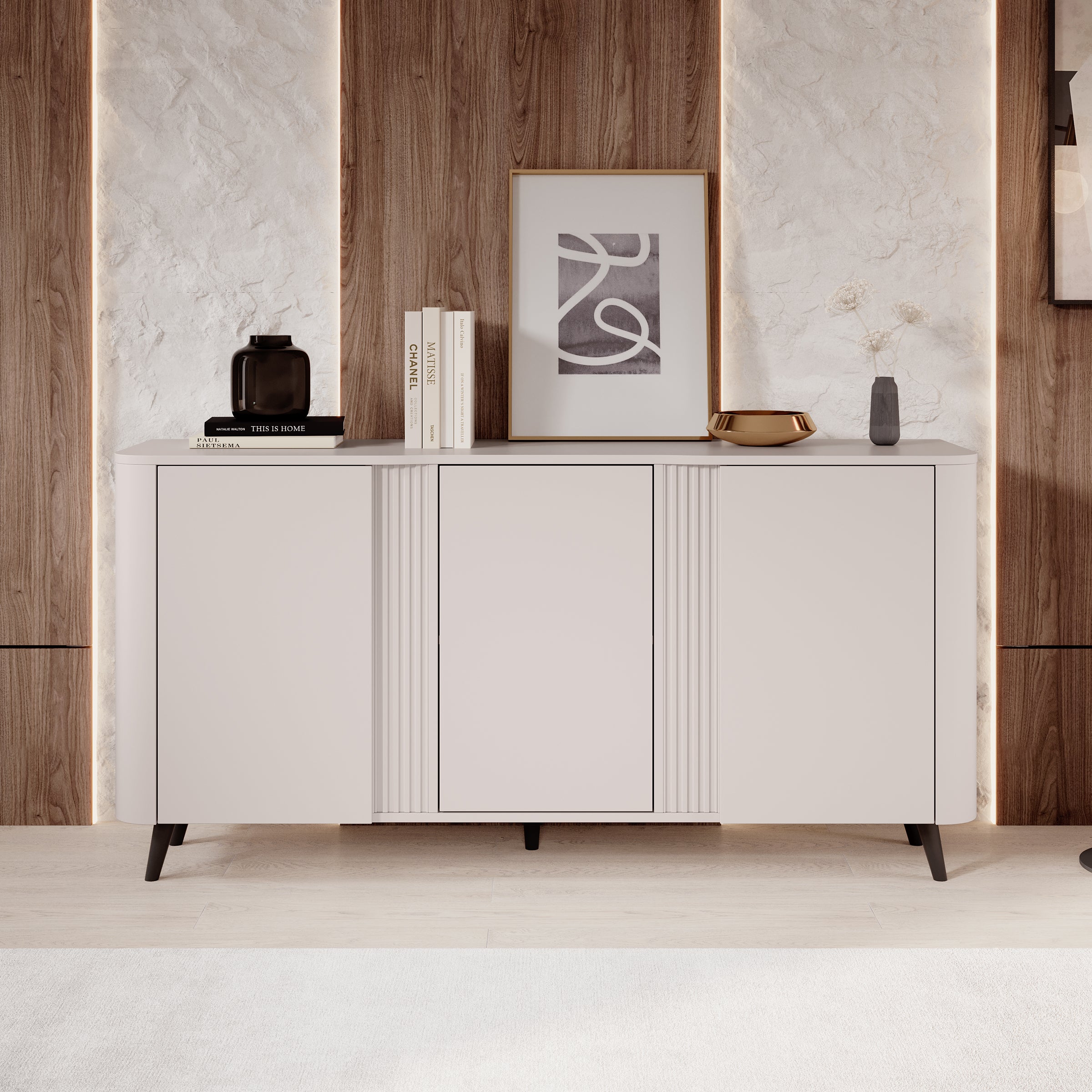 Veda - Dressoir - Beige - 151x39x76 cm