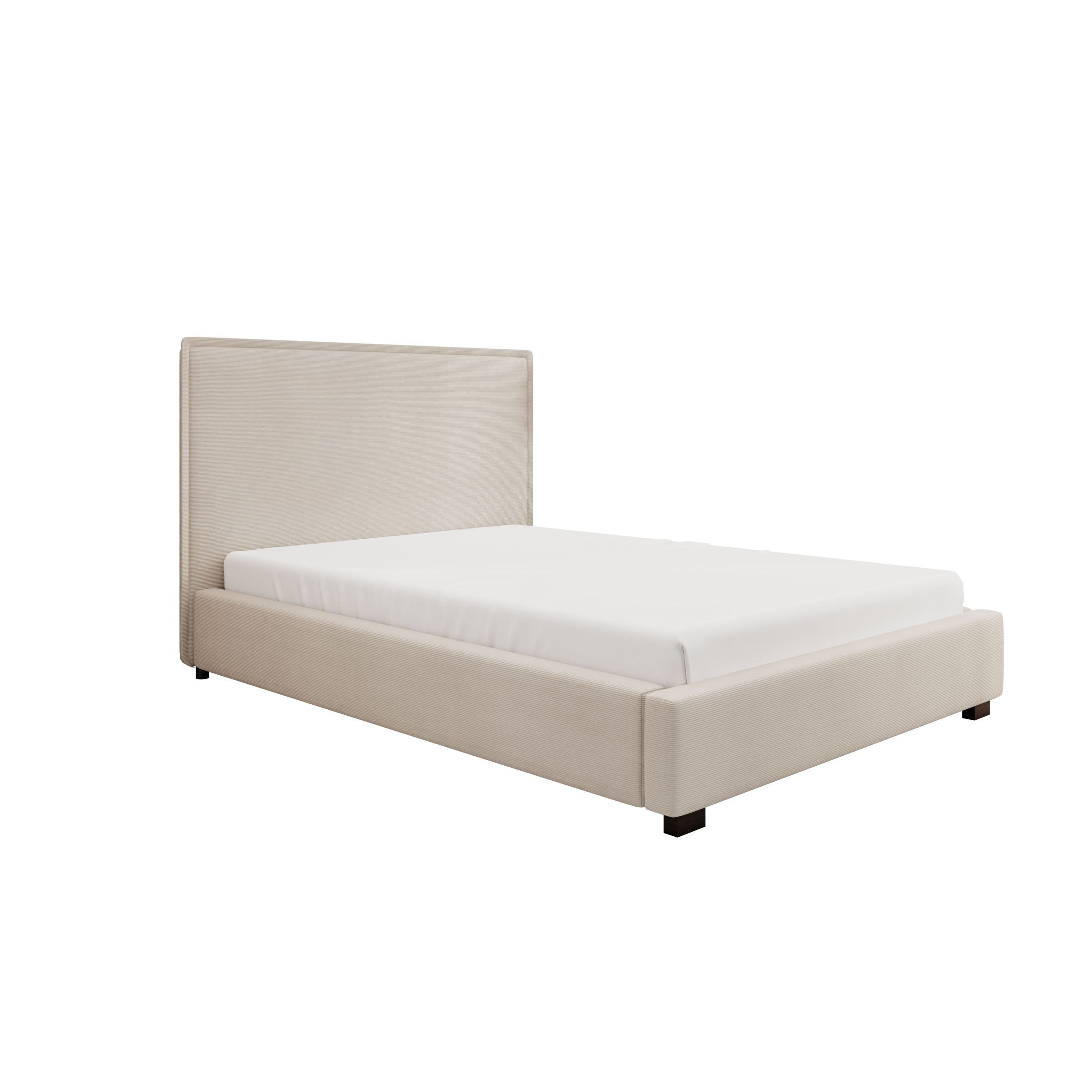 Veda - Tweepersoonsbed - Ribstof beige - 140x200 cm