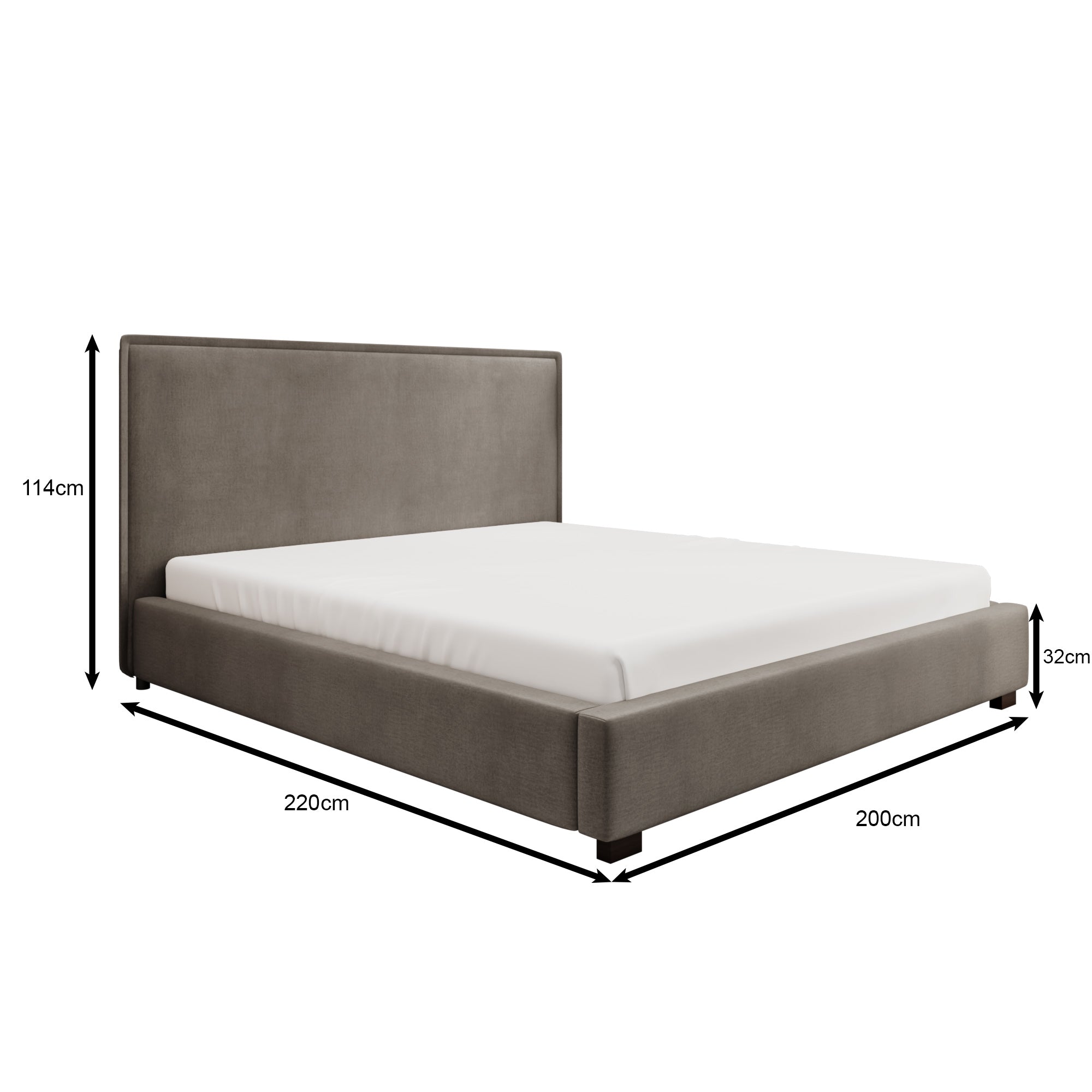 Veda - Tweepersoonsbed - Ribstof beige - 180x200 cm