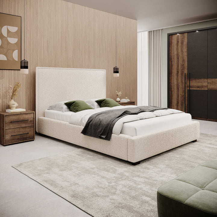 Veda - Tweepersoonsbed - Teddystof beige - 140x200 cm
