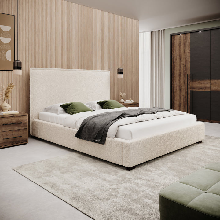 Veda - Tweepersoonsbed - Teddystof beige - 160x200 cm