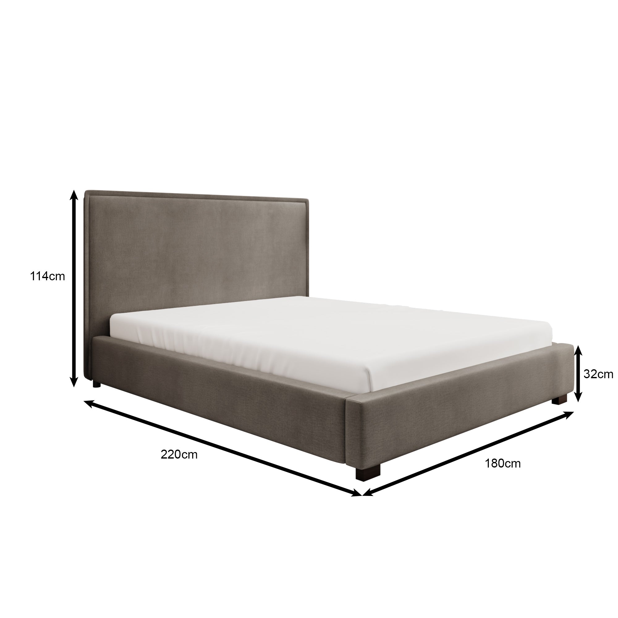 Veda - Tweepersoonsbed - Teddystof beige - 160x200 cm