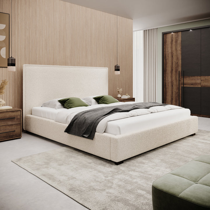 Veda - Tweepersoonsbed - Teddystof beige - 180x200 cm