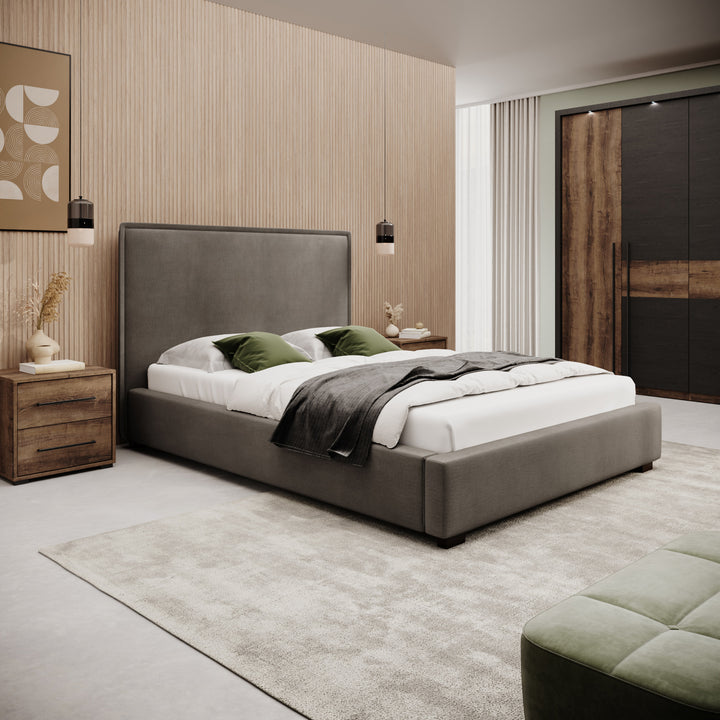 Veda - Tweepersoonsbed - Velvet beige - 140x200 cm