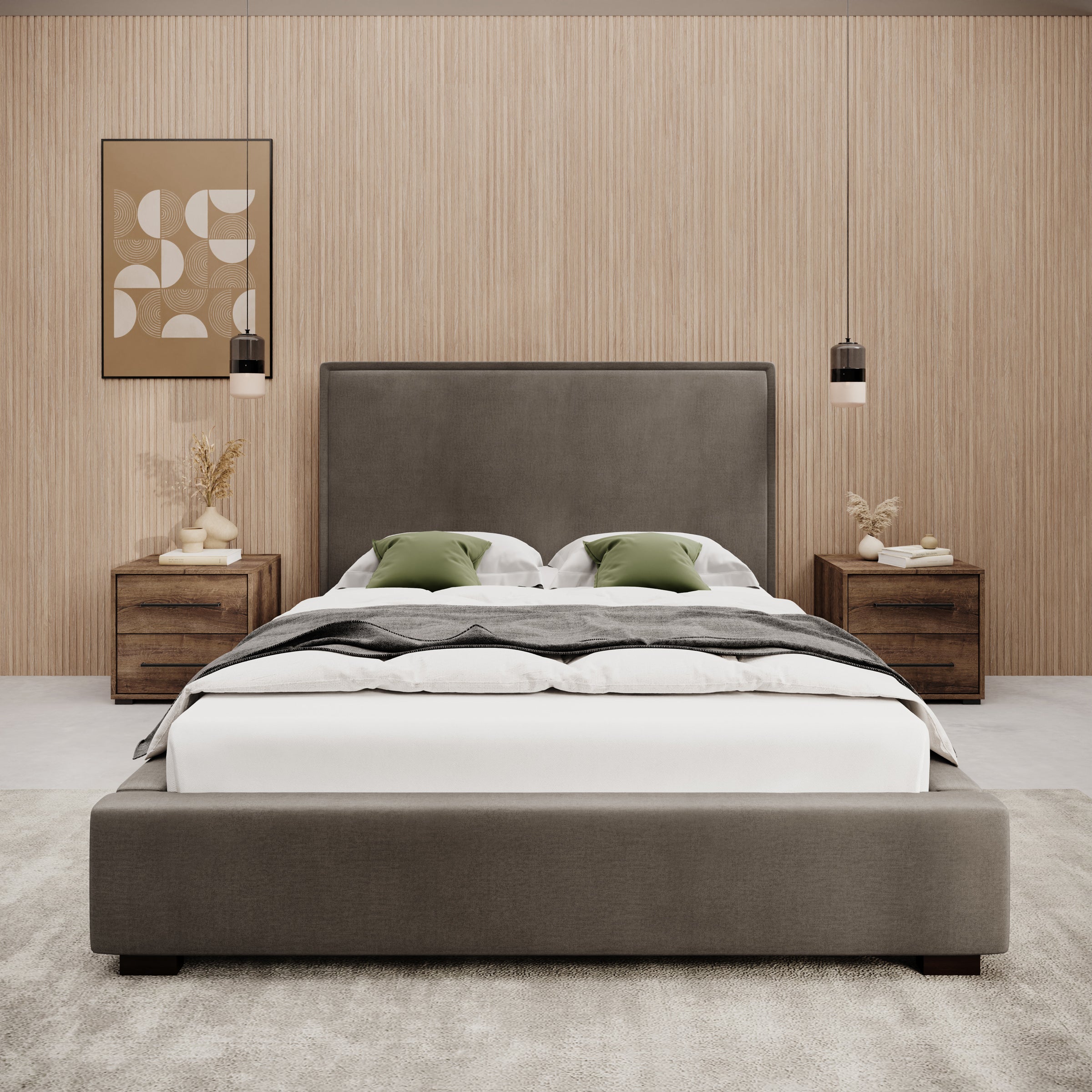 Veda - Tweepersoonsbed - Velvet beige - 140x200 cm