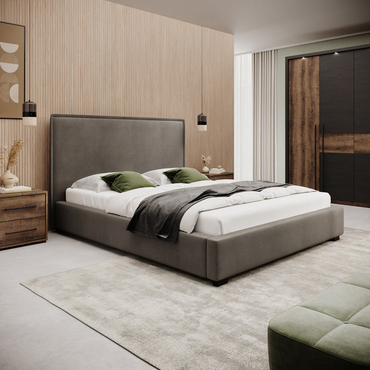 Veda - Tweepersoonsbed - Velvet beige - 160x200 cm