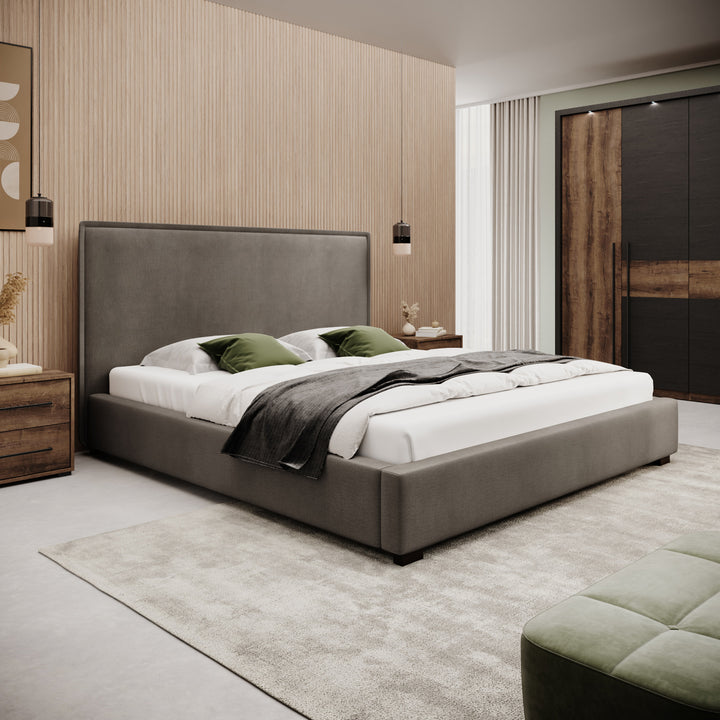 Veda - Tweepersoonsbed - Velvet beige - 180x200 cm