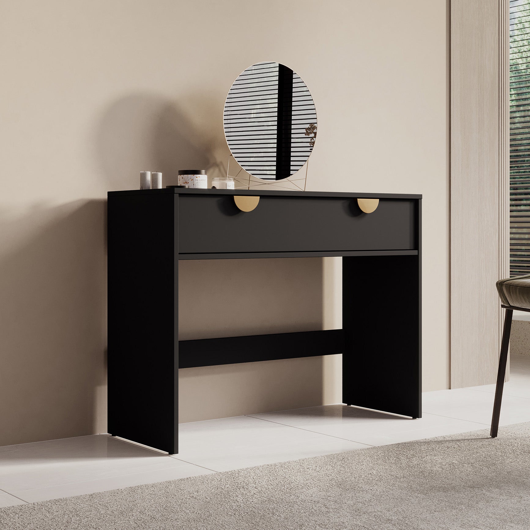 Veerle - Kaptafel - Zwart - 100x40 cm