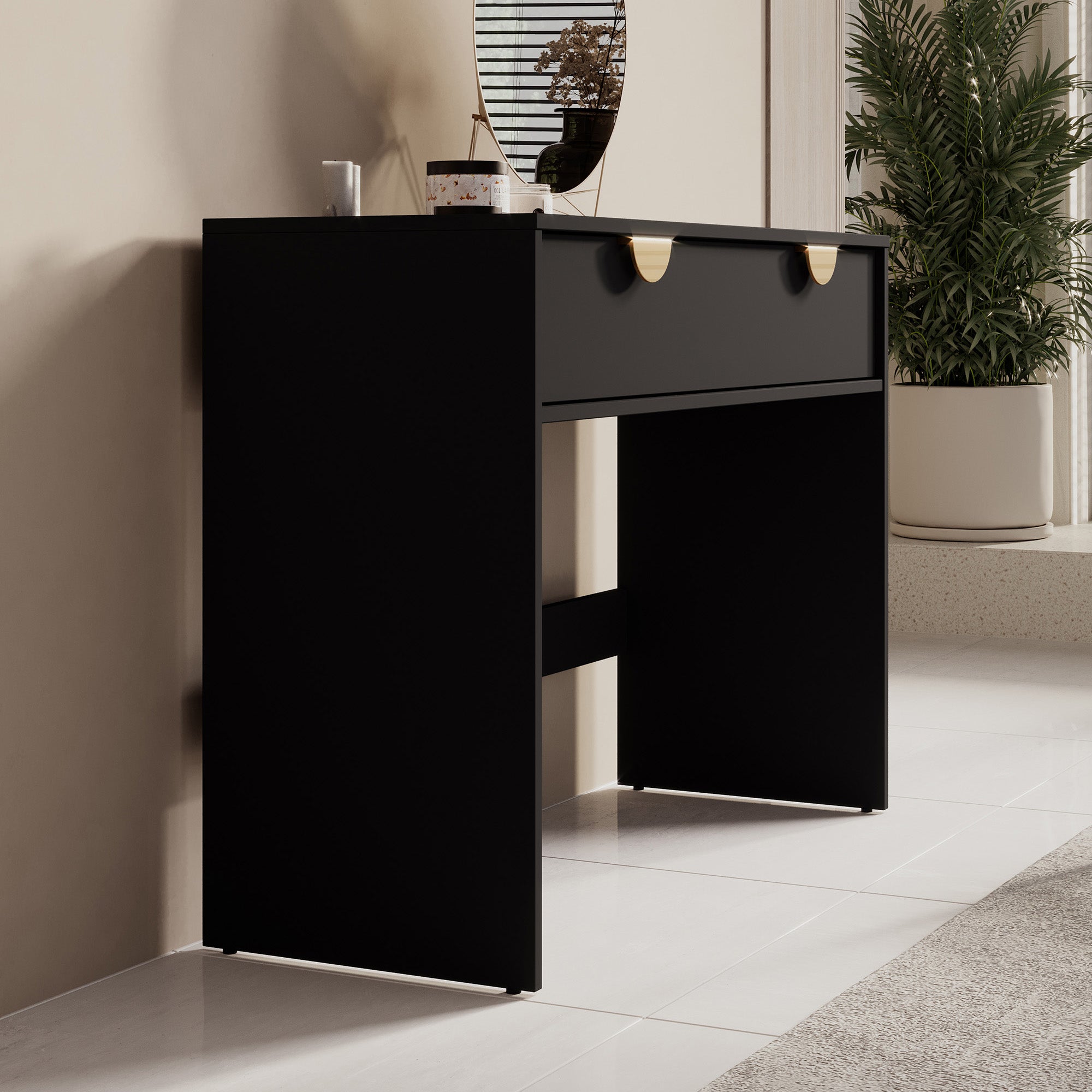 Veerle - Kaptafel - Zwart - 100x40 cm