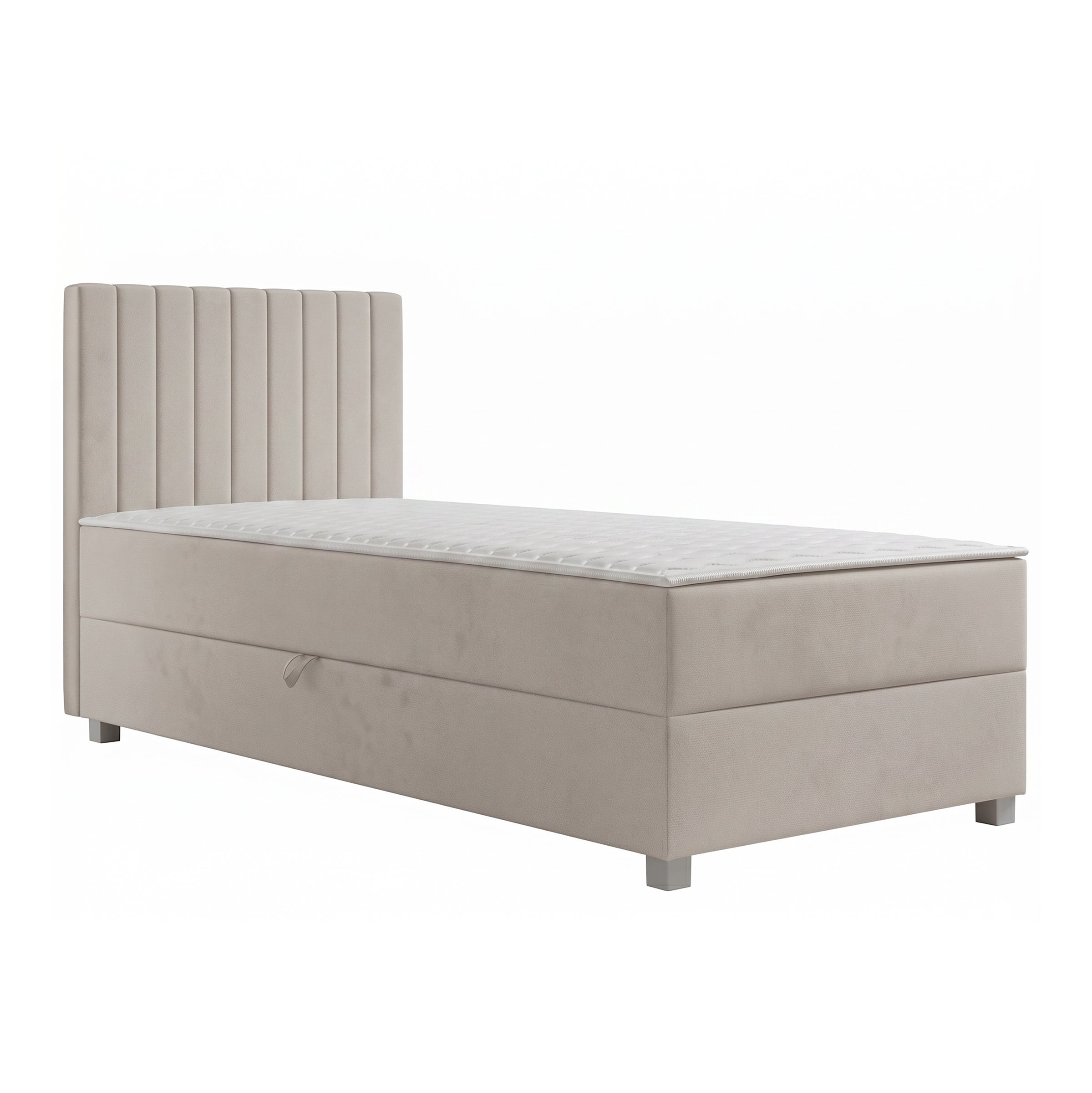 Vega - Boxspring met opbergruimte - Velvet beige - 90x200 cm