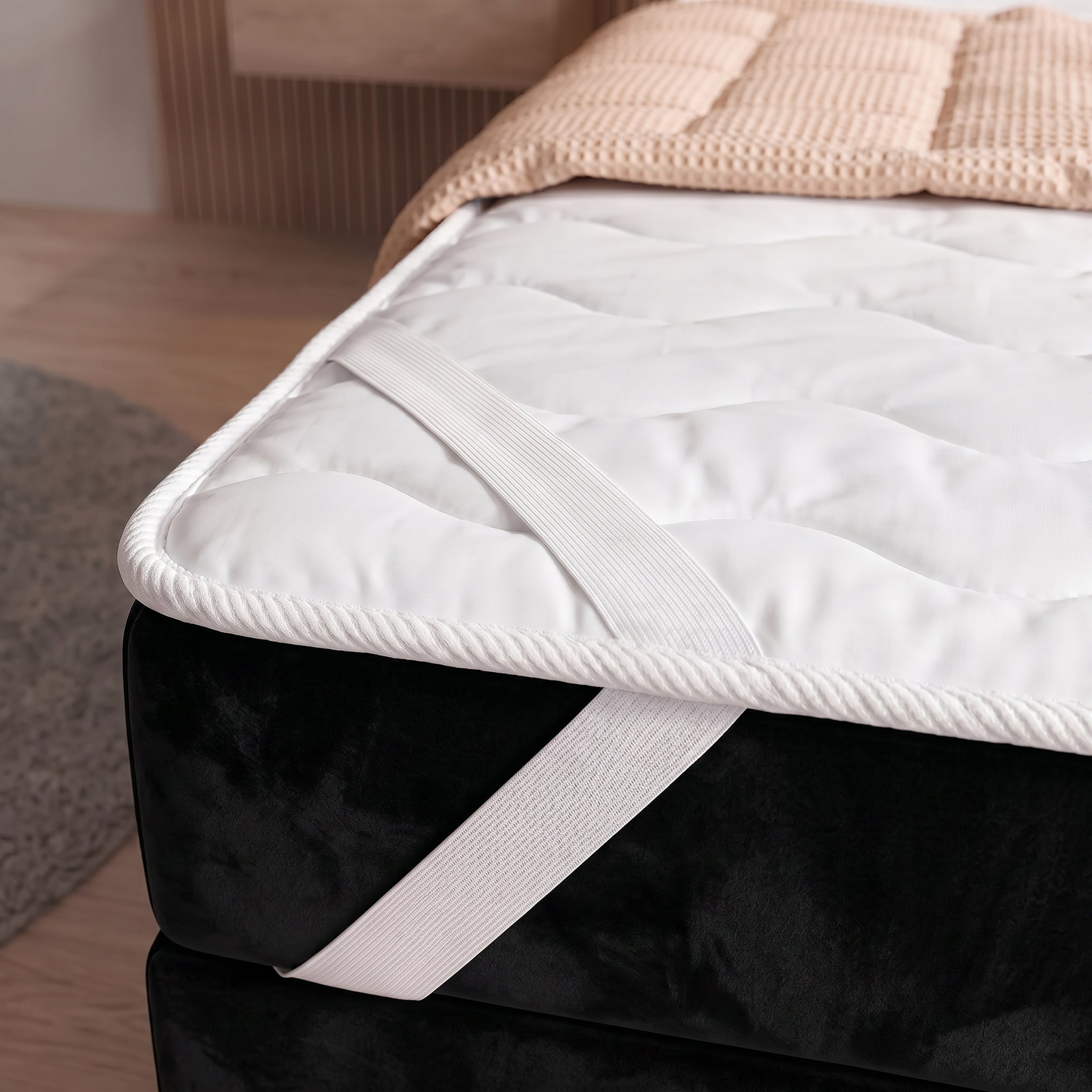 Vega - Boxspring met opbergruimte - Velvet zwart - 90x200 cm