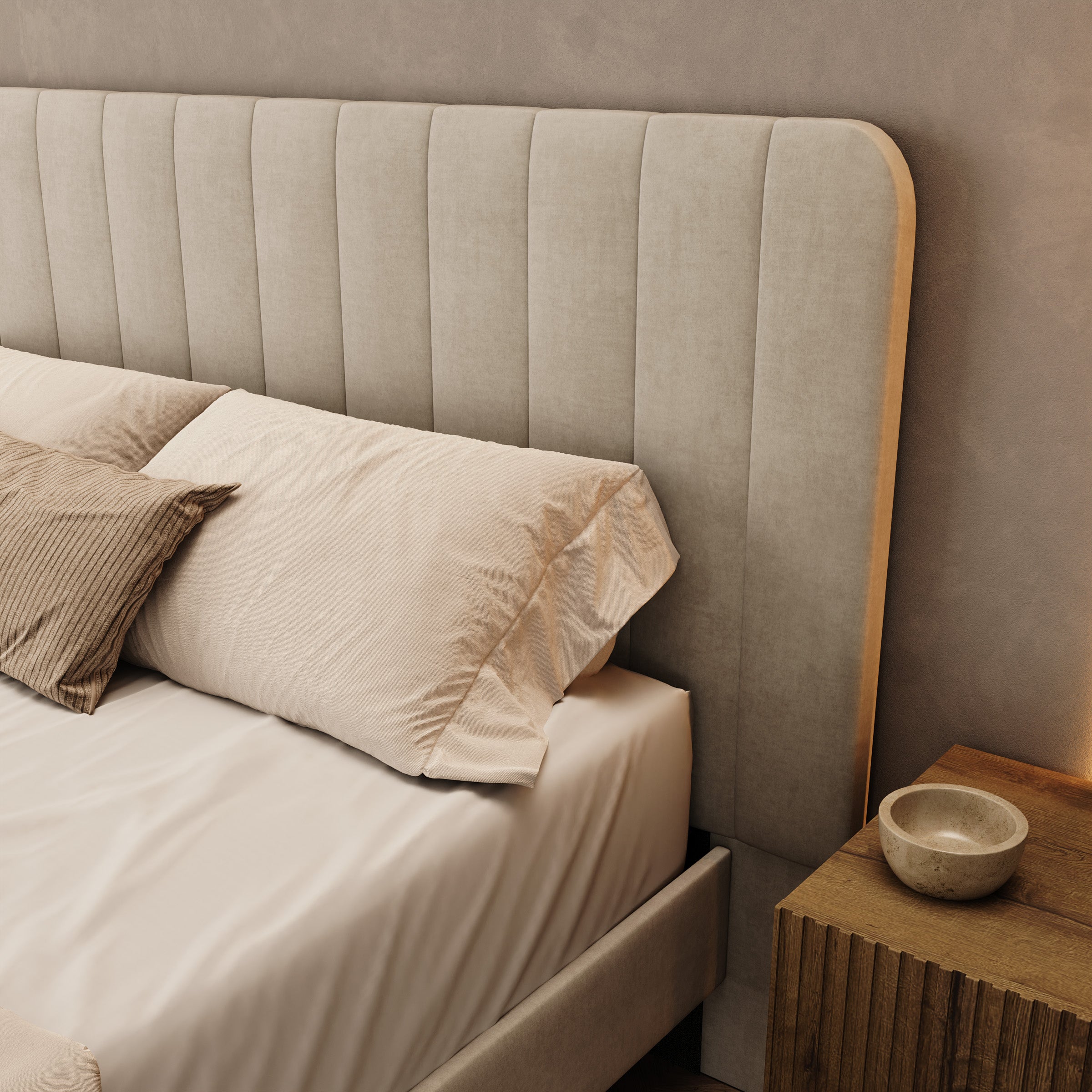 Velamar - Tweepersoonsbed - Velvet beige - 140x200 cm