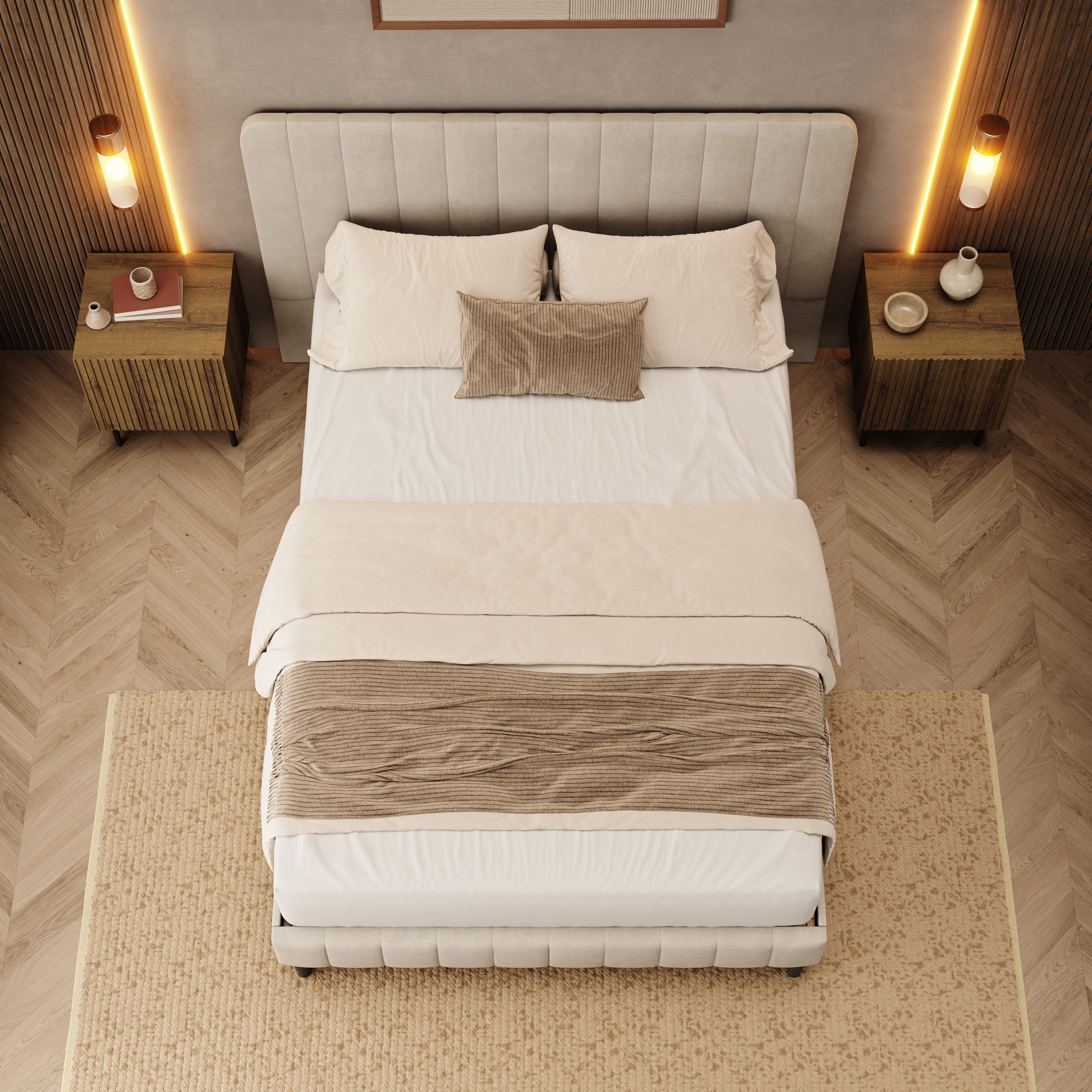 Velamar - Tweepersoonsbed - Velvet beige - 140x200 cm
