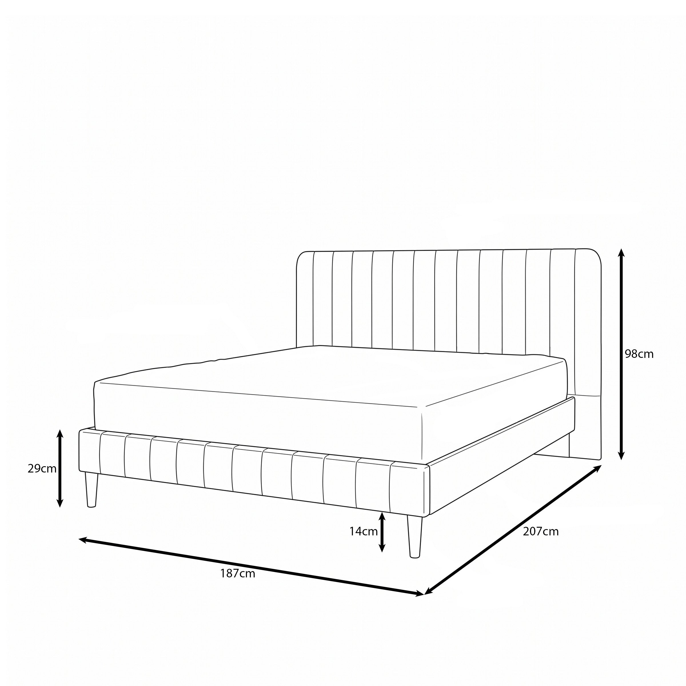 Velamar - Tweepersoonsbed - Velvet beige - 160x200 cm
