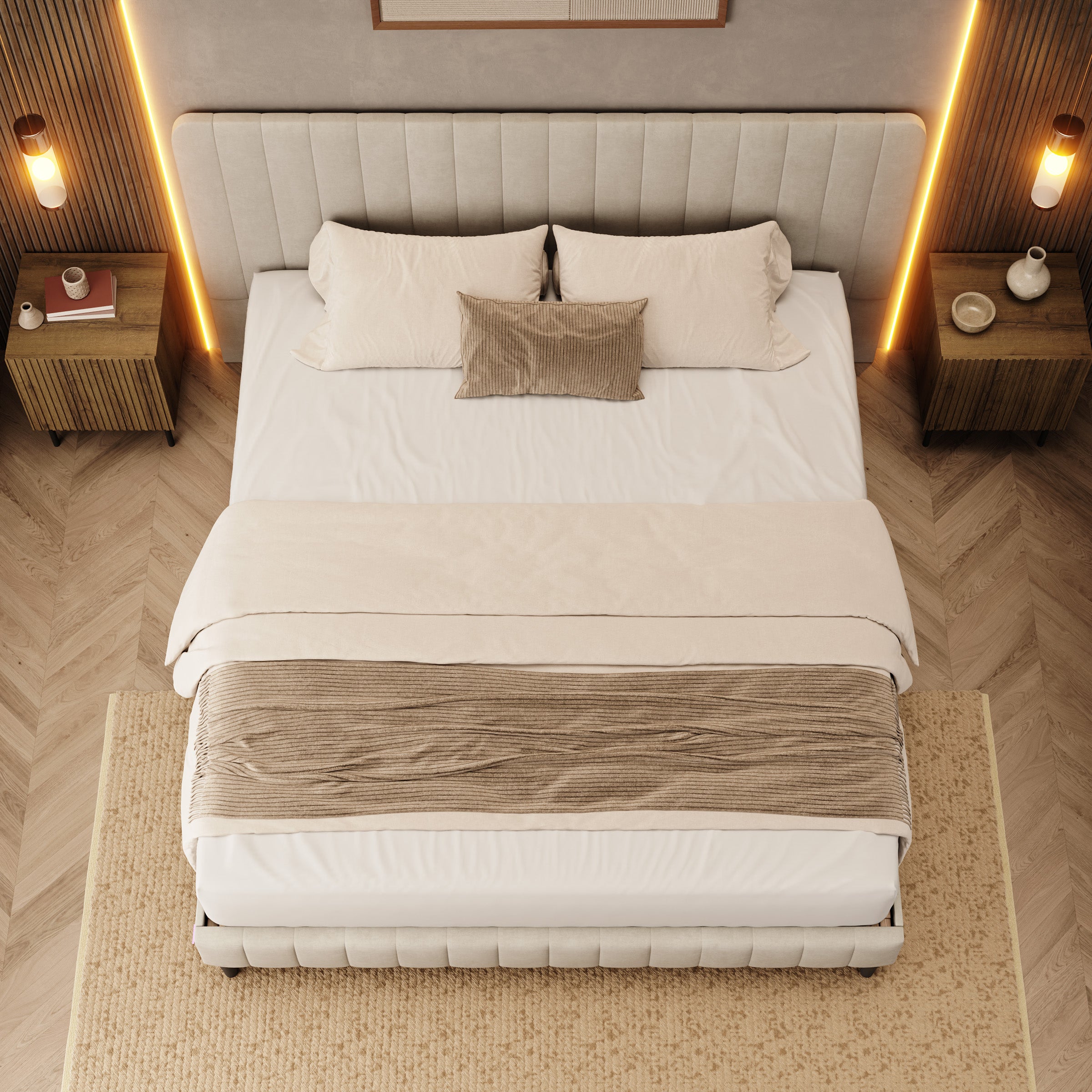 Velamar - Tweepersoonsbed - Velvet beige - 180x200 cm