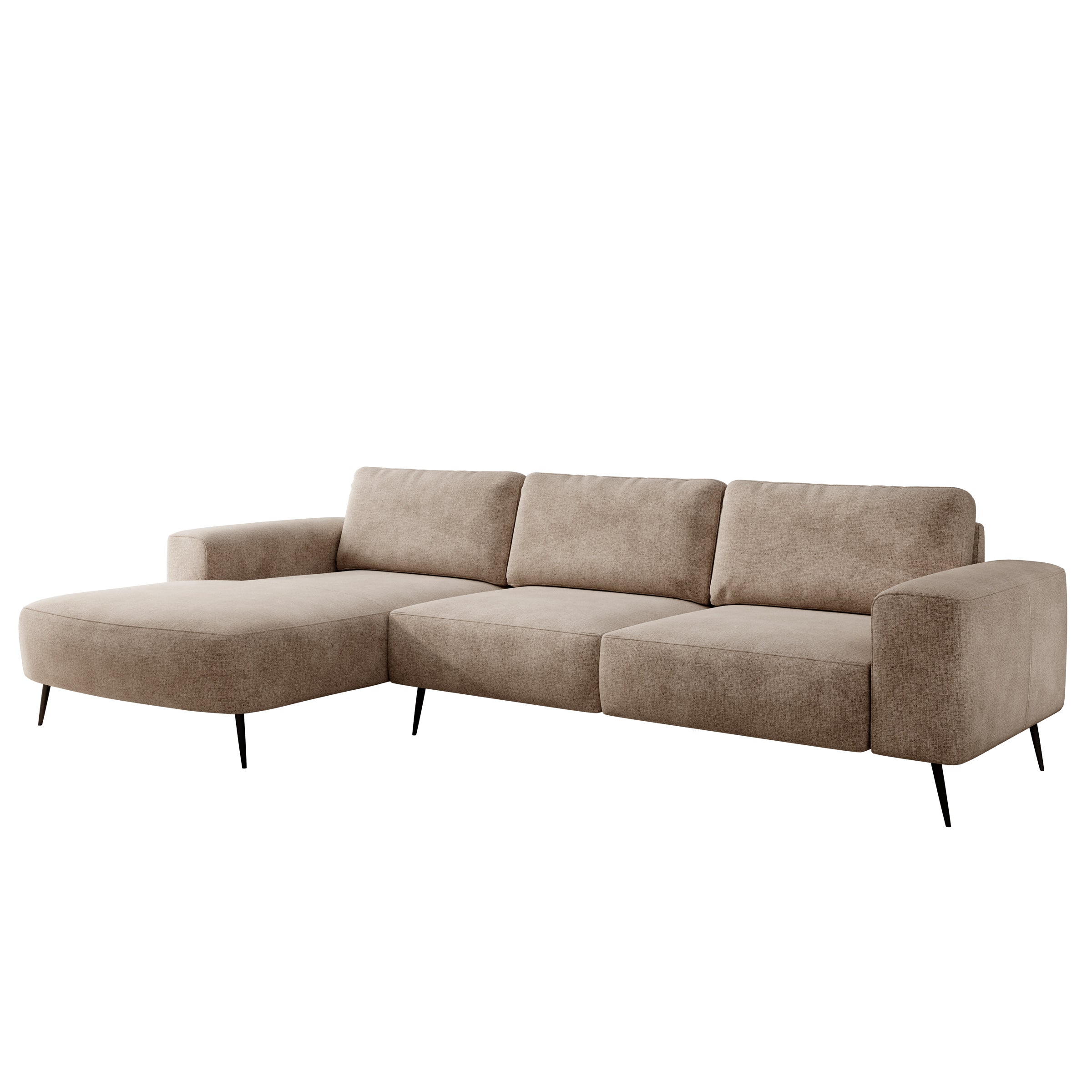 Veldan - Hoekbank 3-zits met lounge - Beige stof - Links