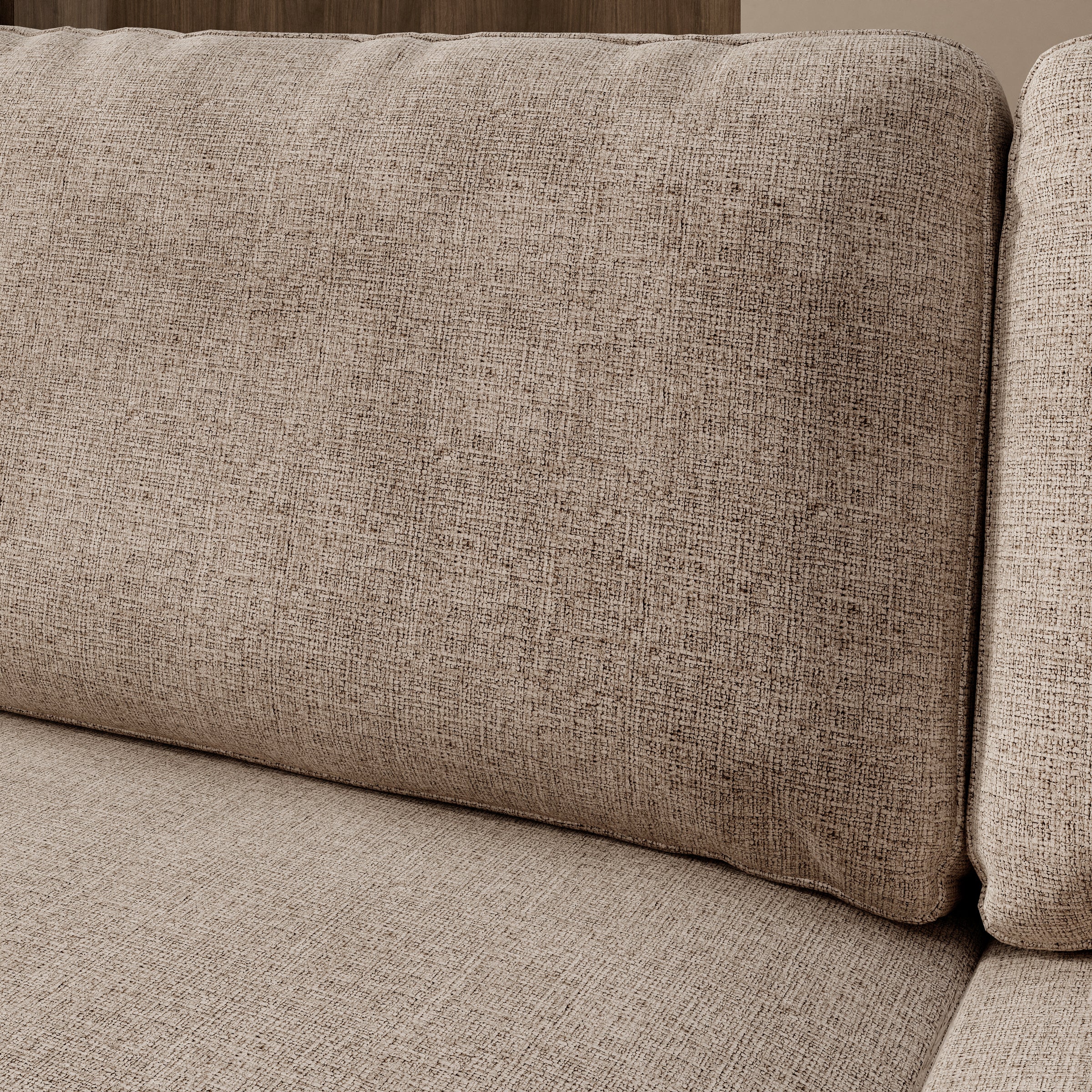 Veldan - Hoekbank 3-zits met lounge - Beige stof - Links