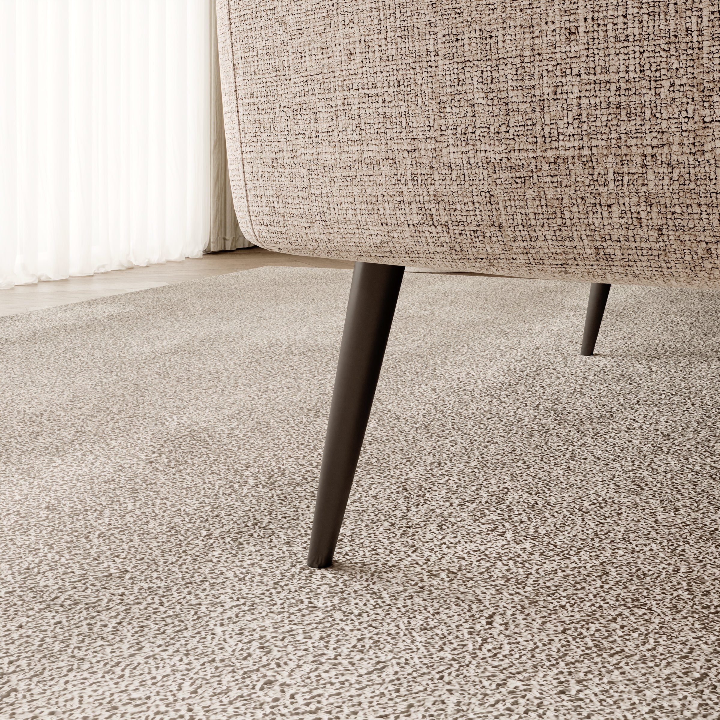 Veldan - Hoekbank 3-zits met lounge - Beige stof - Links