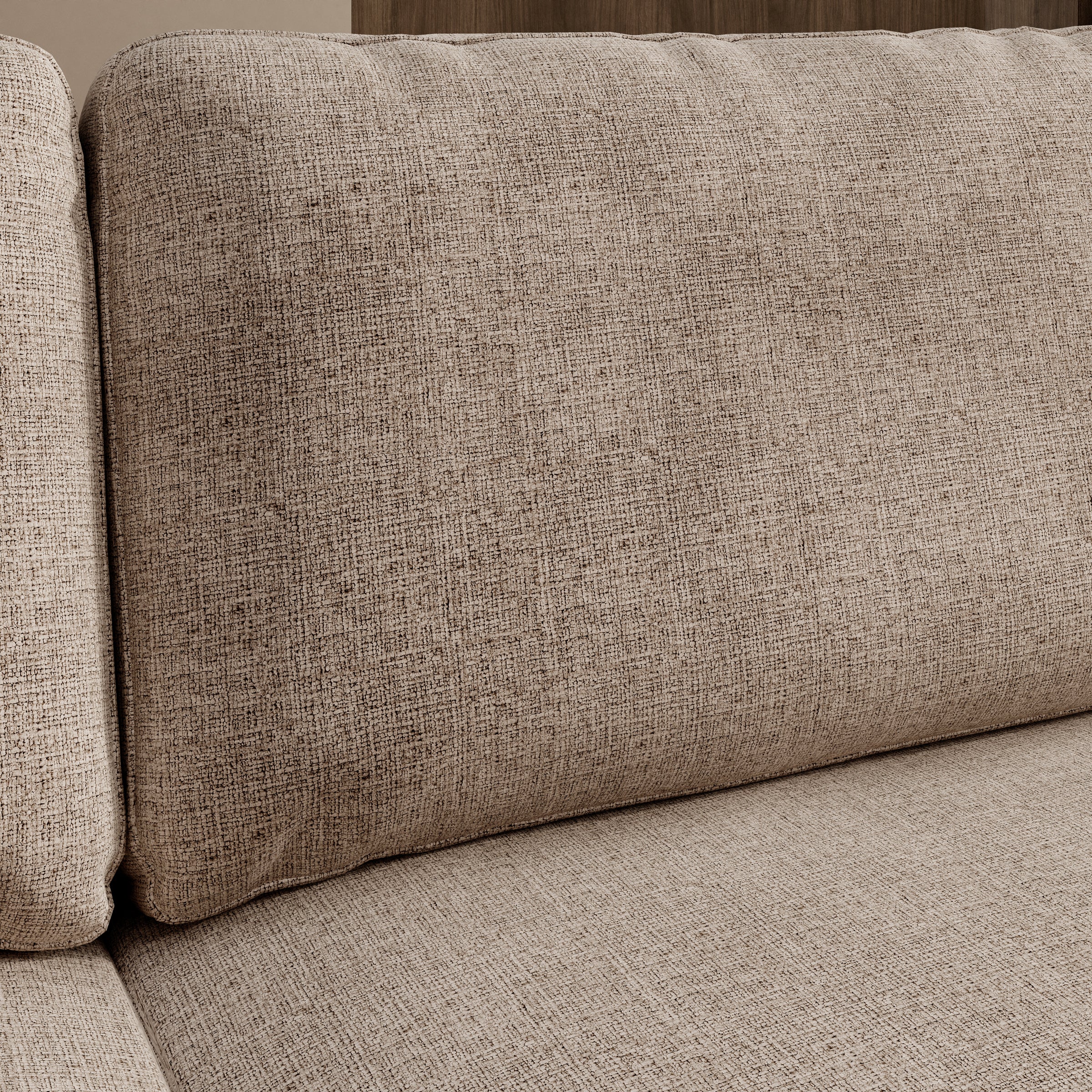 Veldan - Hoekbank 3-zits met lounge - Beige stof - Rechts