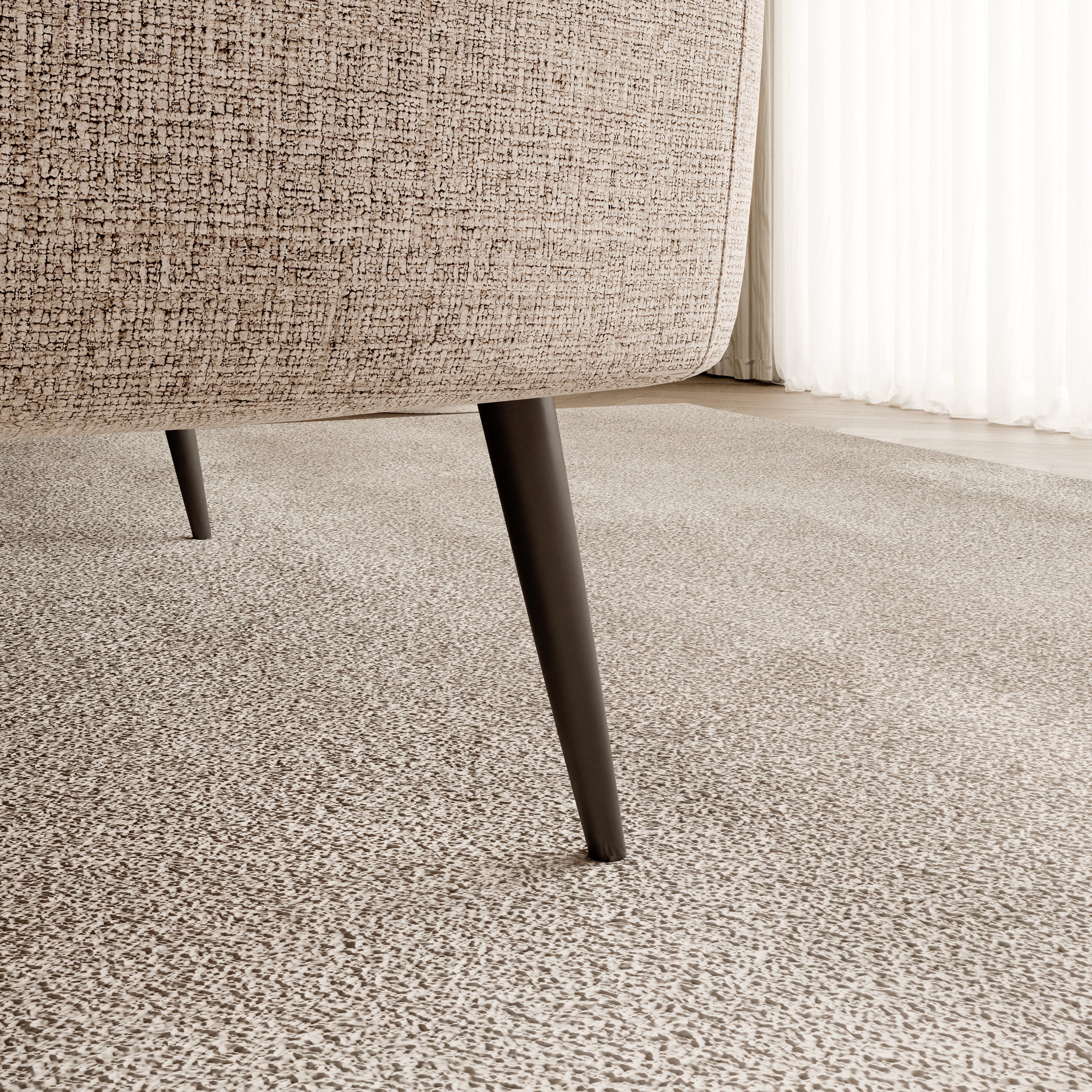 Veldan - Hoekbank 3-zits met lounge - Beige stof - Rechts