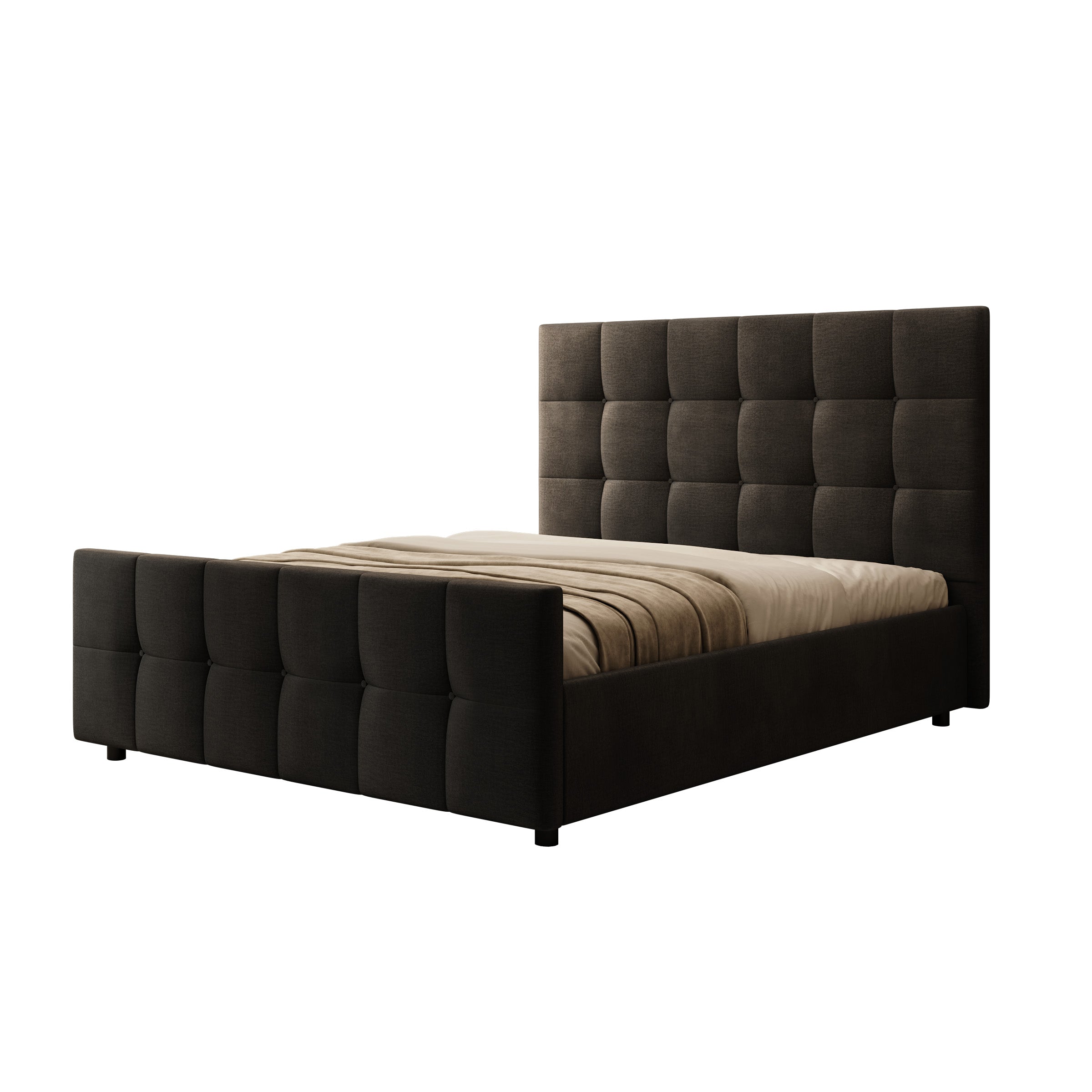 Verano - Tweepersoonsbed - Velvet zwart - 160x200 cm