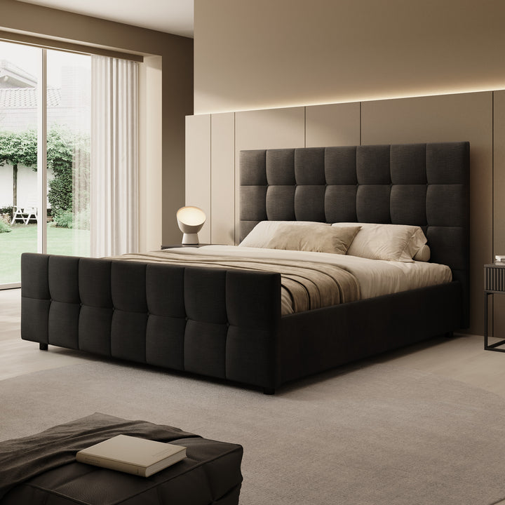 Verano - Tweepersoonsbed - Velvet zwart - 180x200 cm