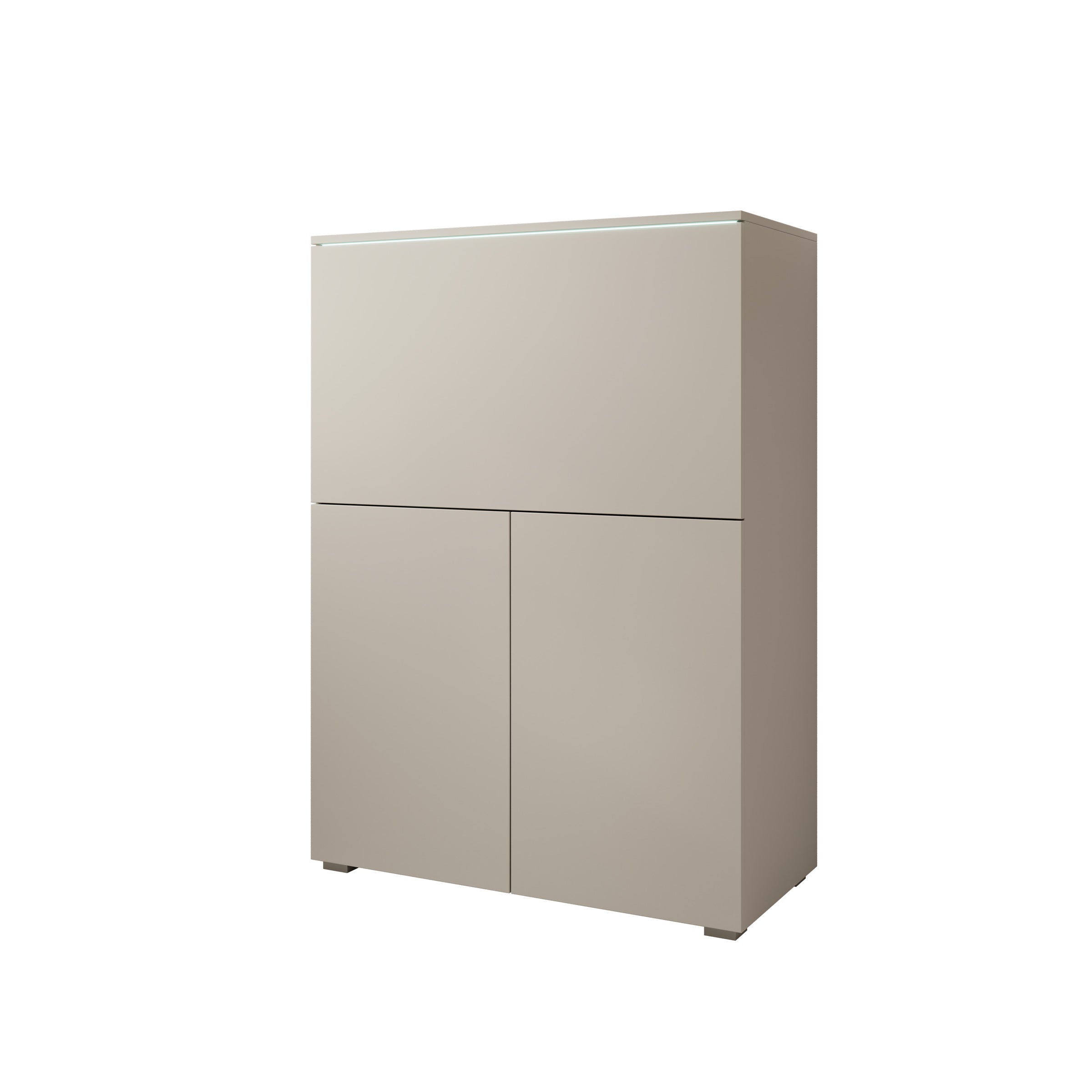 Verity - Bureau uitklapbaar met LED - Beige - 90x42x125 cm