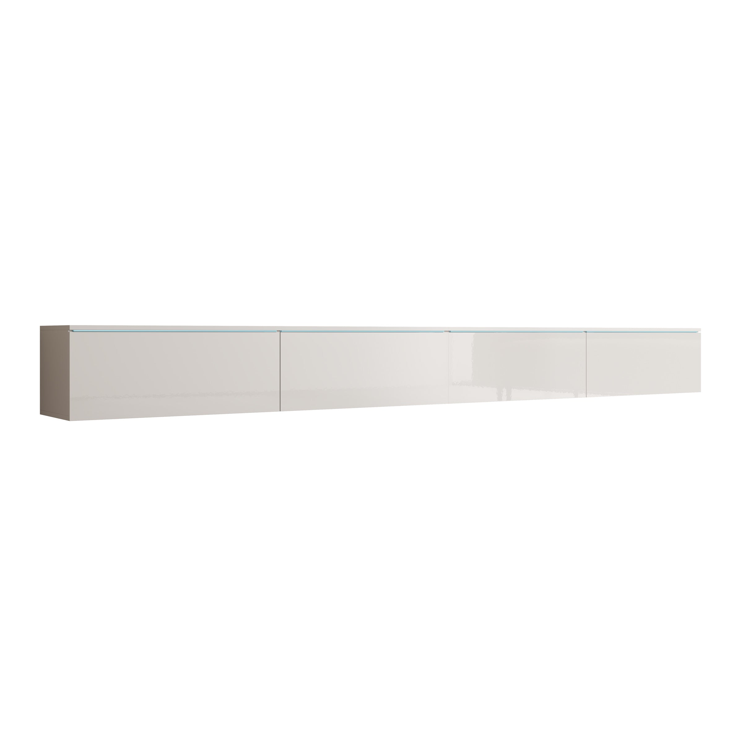 Verity - TV-Meubel met LED - Wit hoogglans - 300x33x32 cm