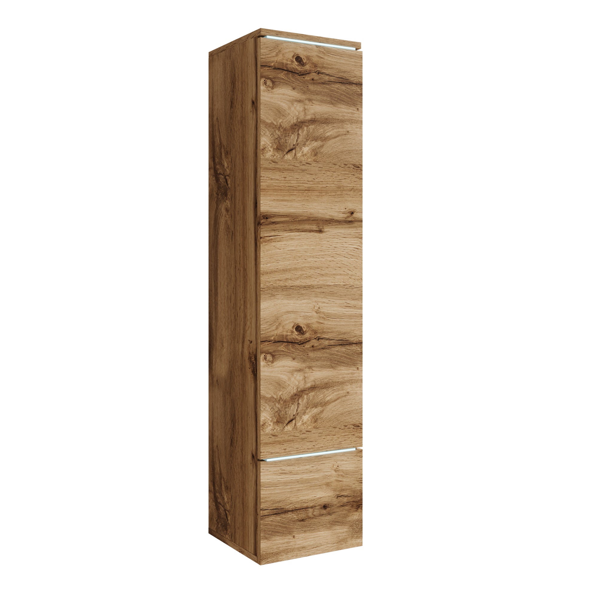 Verity - Vitrinekast met LED - Eikenpatroon - 30x33x130 cm