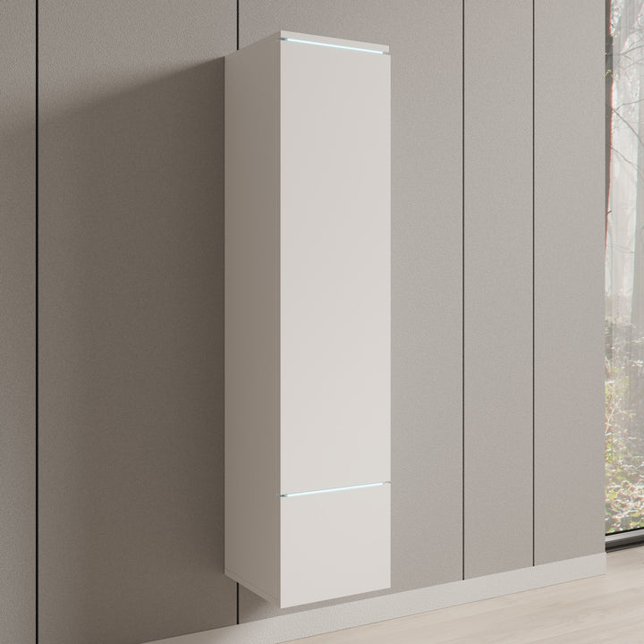 Verity - Vitrinekast met LED - Wit - 30x33x130 cm