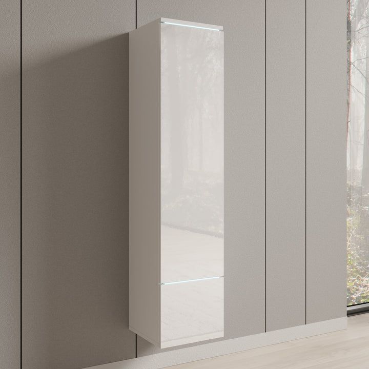 Verity - Vitrinekast met LED - Wit - 30x33x130 cm