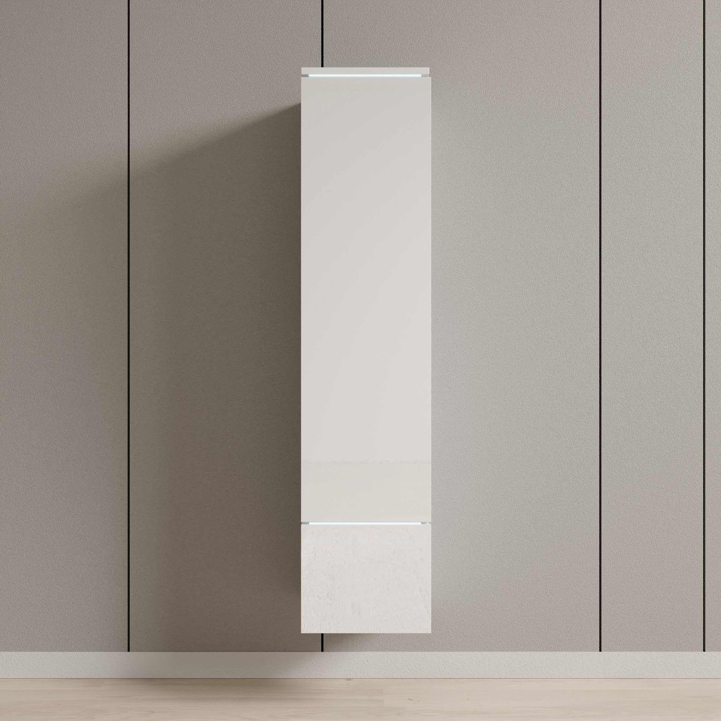 Verity - Vitrinekast met LED - Wit - 30x33x130 cm