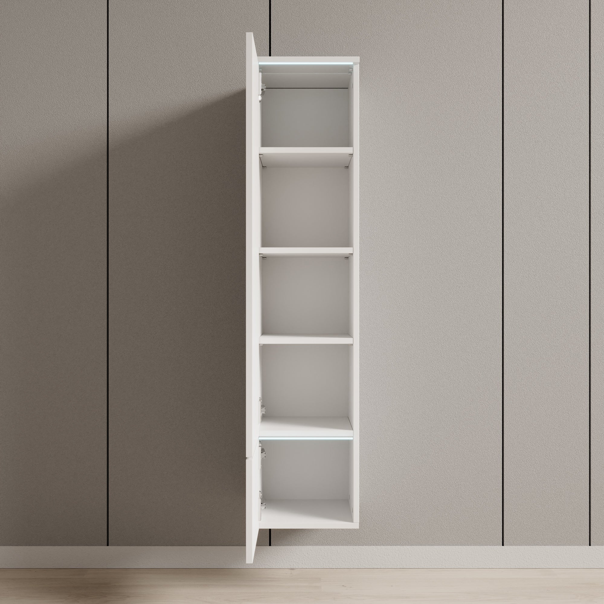Verity - Vitrinekast met LED - Wit - 30x33x130 cm