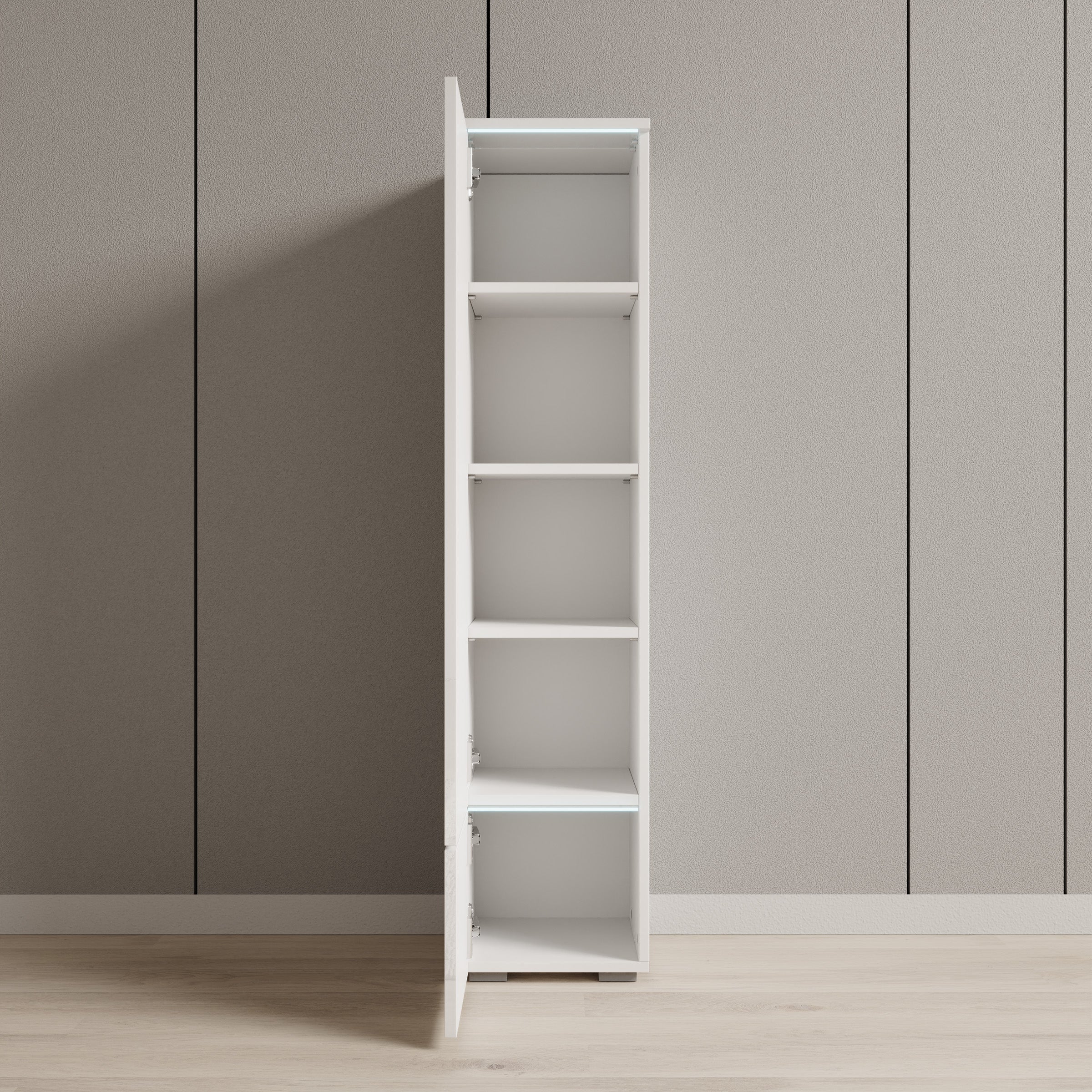 Verity - Vitrinekast met LED - Wit - 30x33x130 cm
