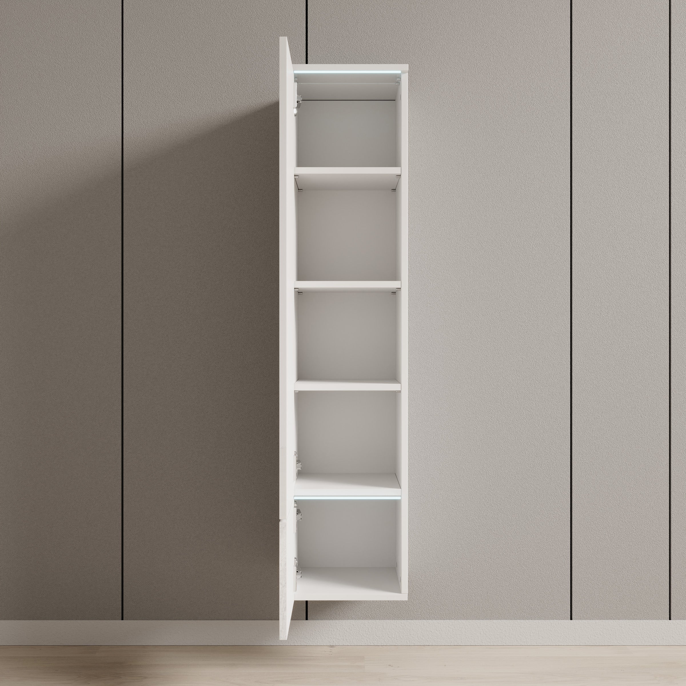 Verity - Vitrinekast met LED - Wit - 30x33x130 cm