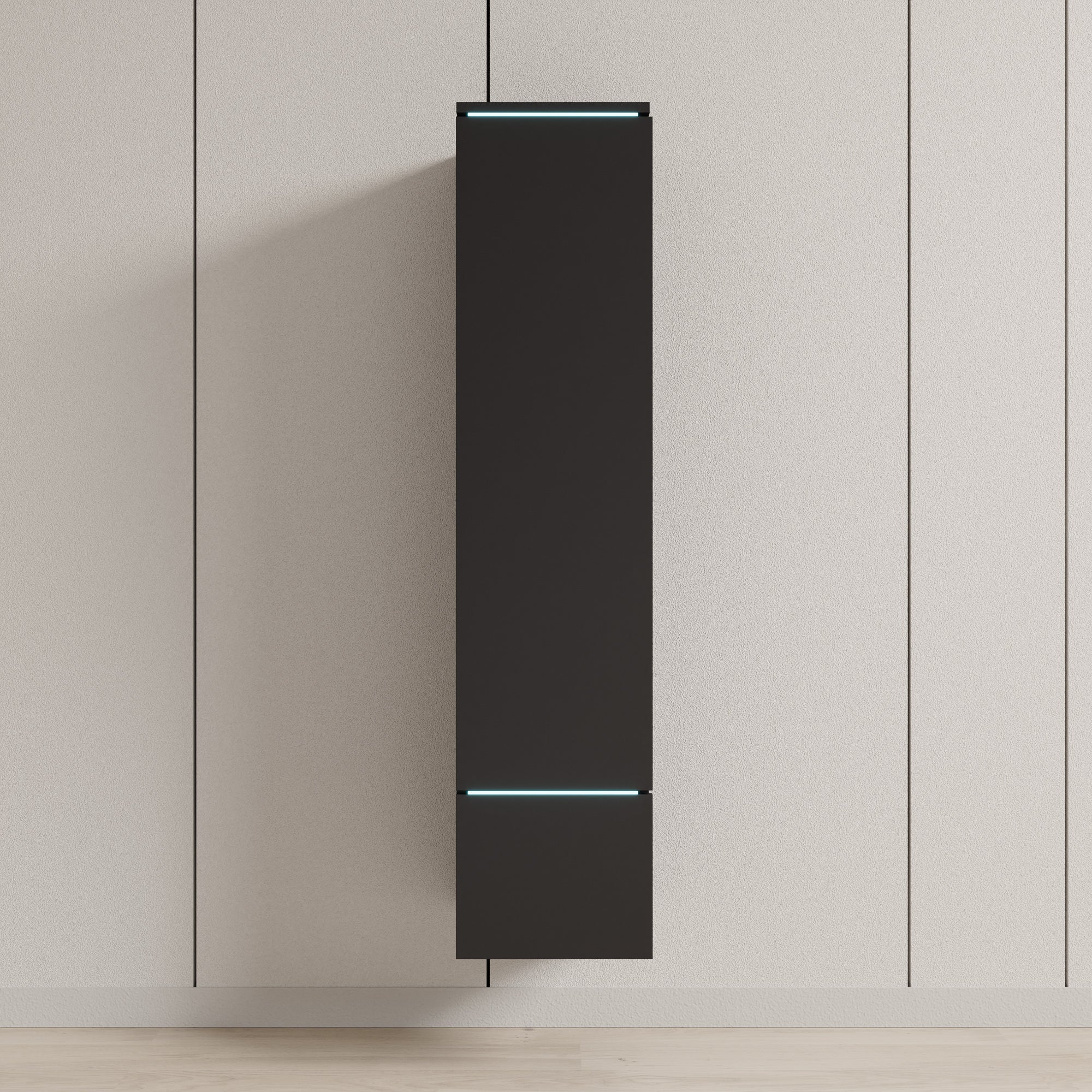 Verity - Vitrinekast met LED - Zwart - 30x33x130 cm