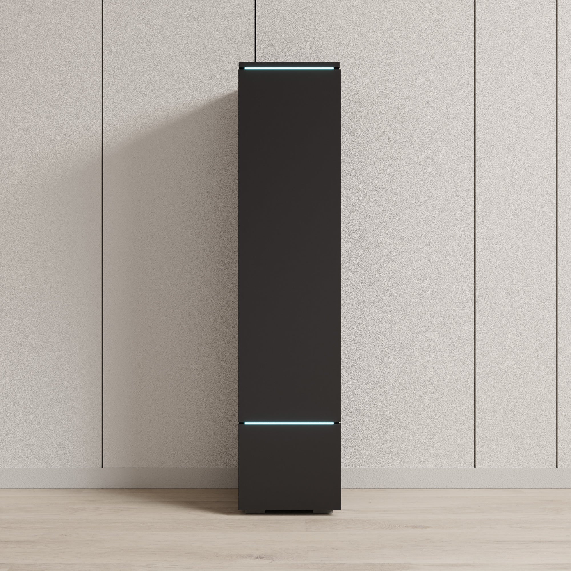 Verity - Vitrinekast met LED - Zwart - 30x33x130 cm