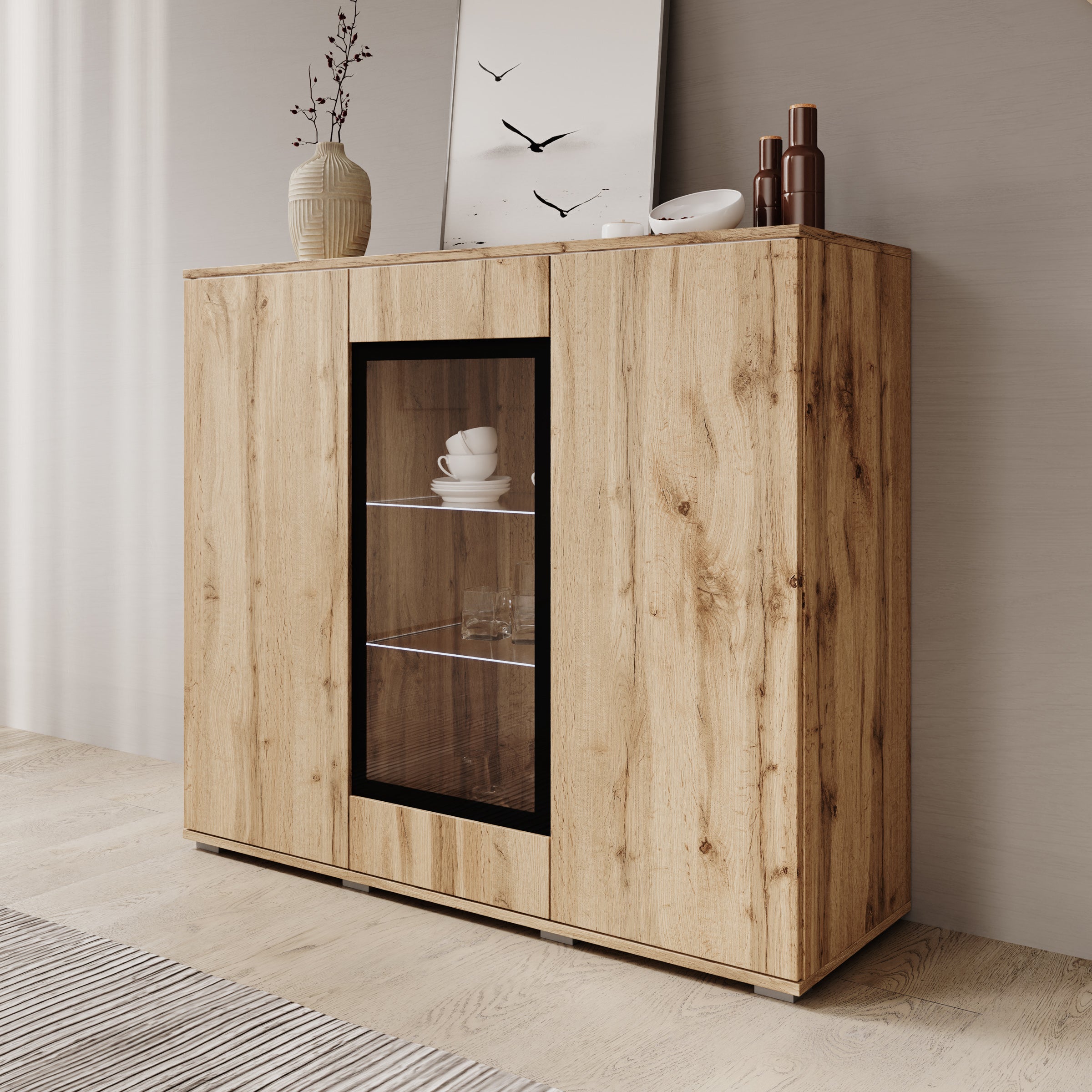 Verity 7 - Dressoir - Eikenpatroon - 120x40x103 cm