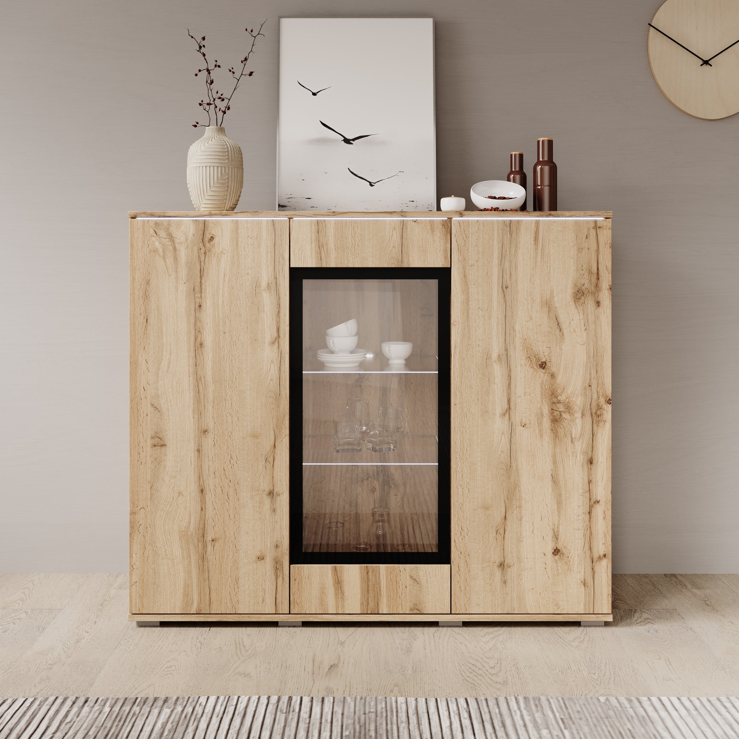 Verity 7 - Dressoir - Eikenpatroon - 120x40x103 cm