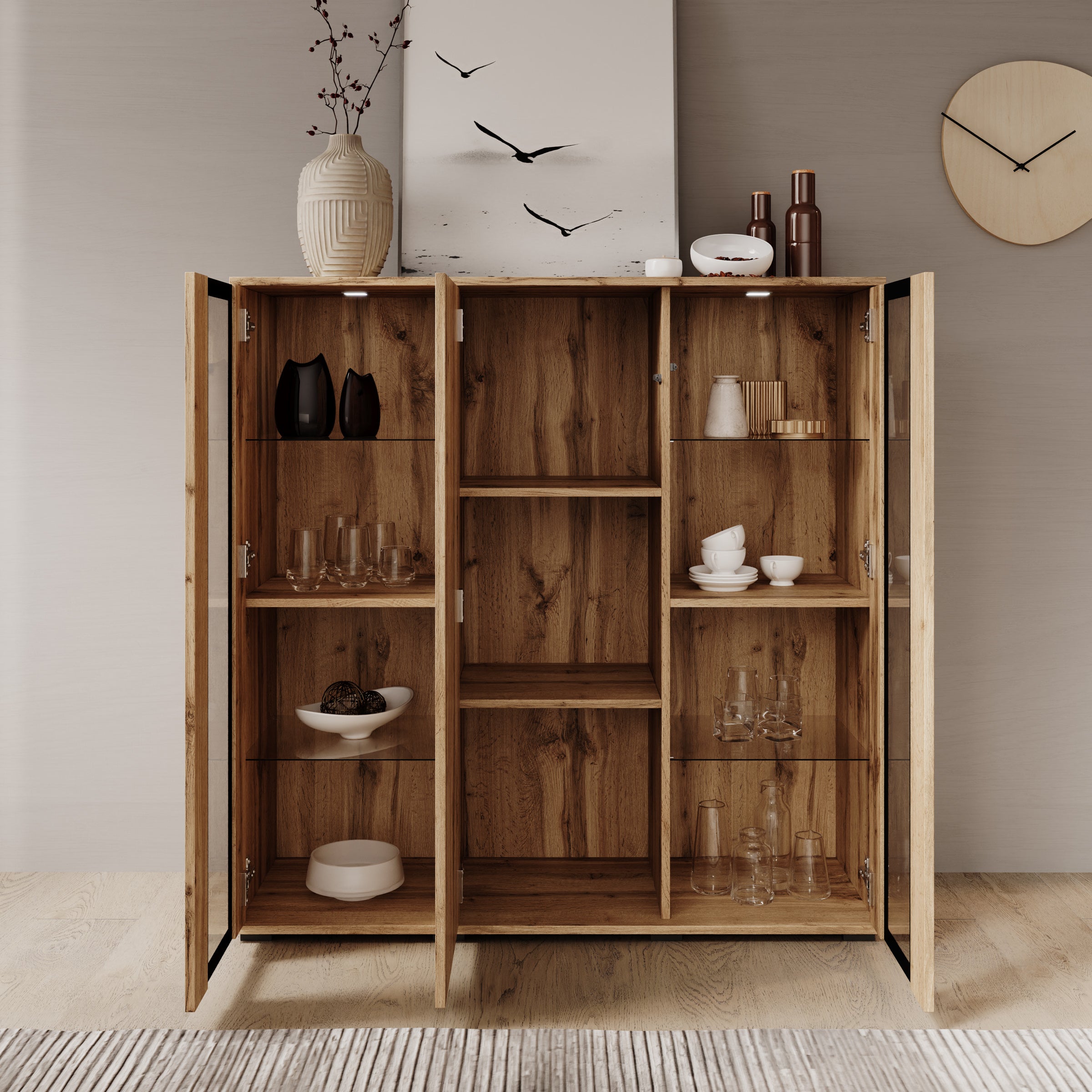 Verity 7 - Dressoir - Eikenpatroon - 120x40x103 cm