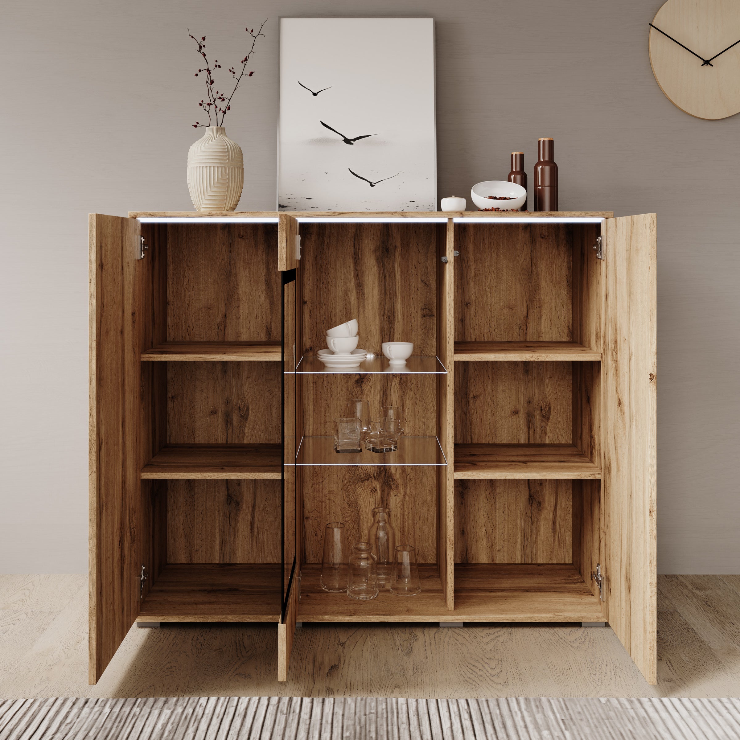 Verity 7 - Dressoir - Eikenpatroon - 120x40x103 cm
